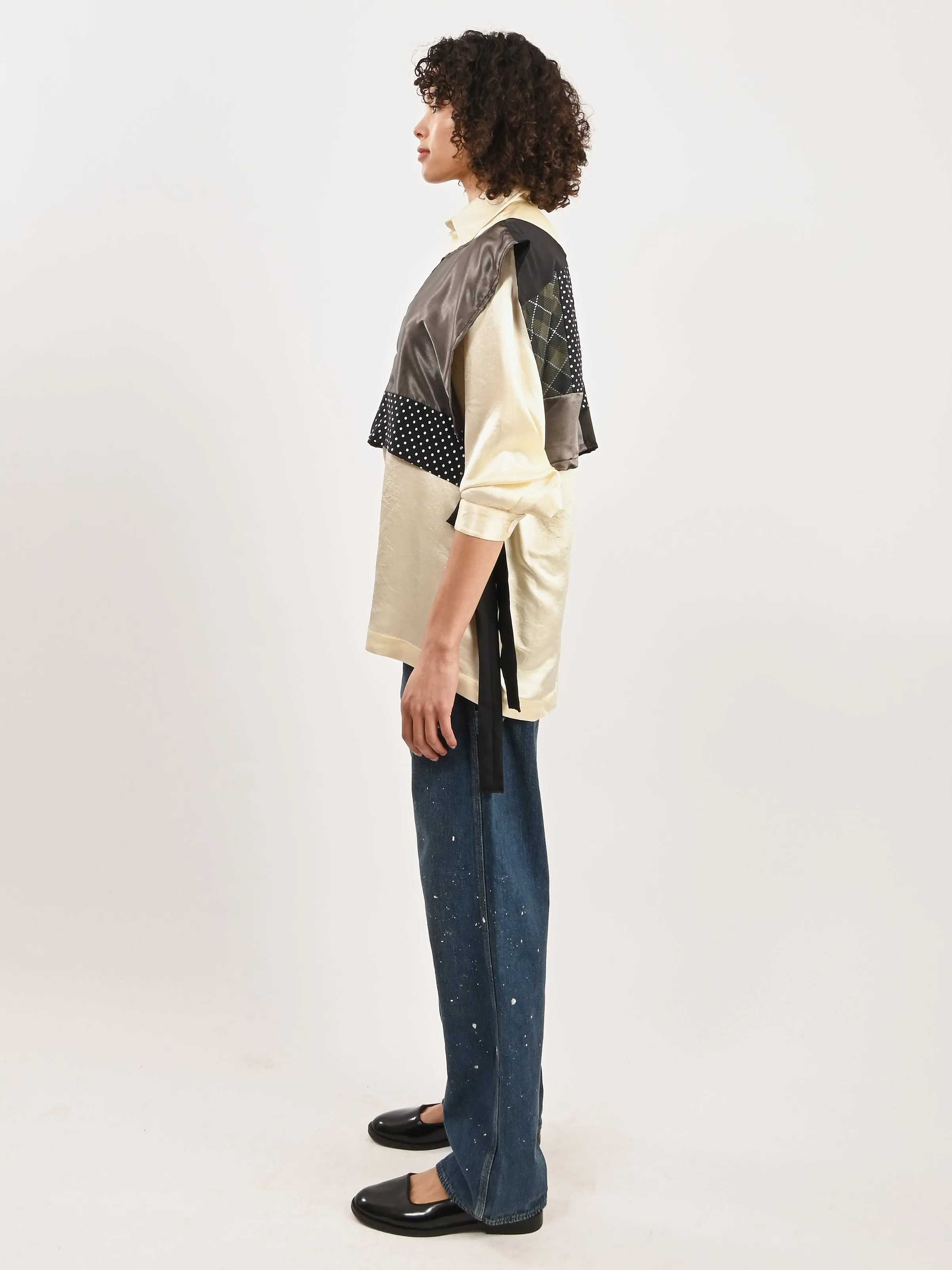 Black/Grey Patchwork Dickie