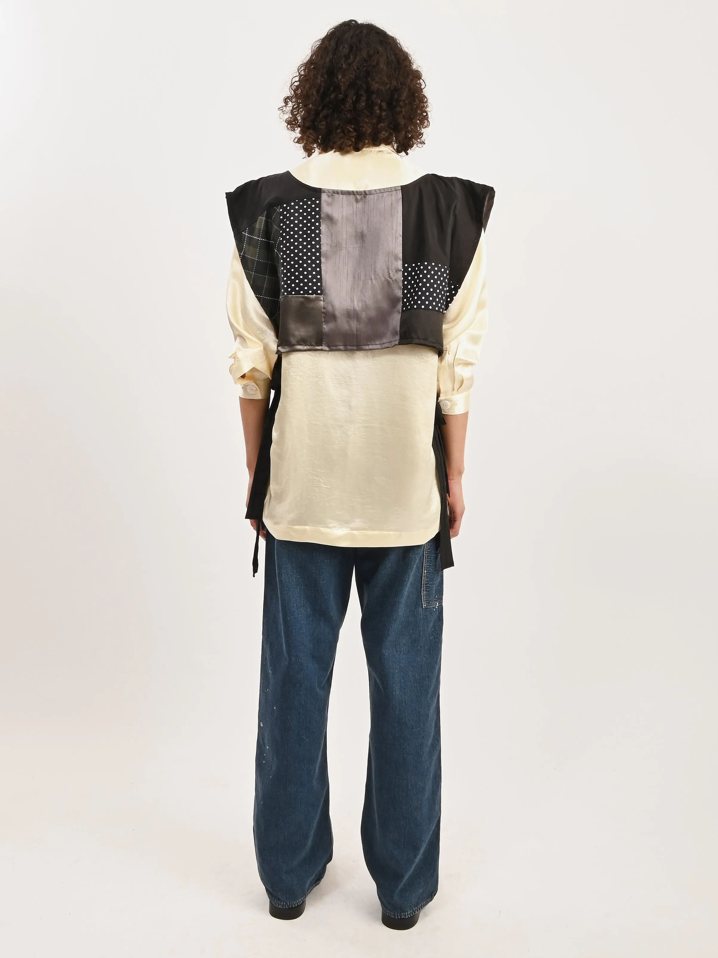 Black/Grey Patchwork Dickie
