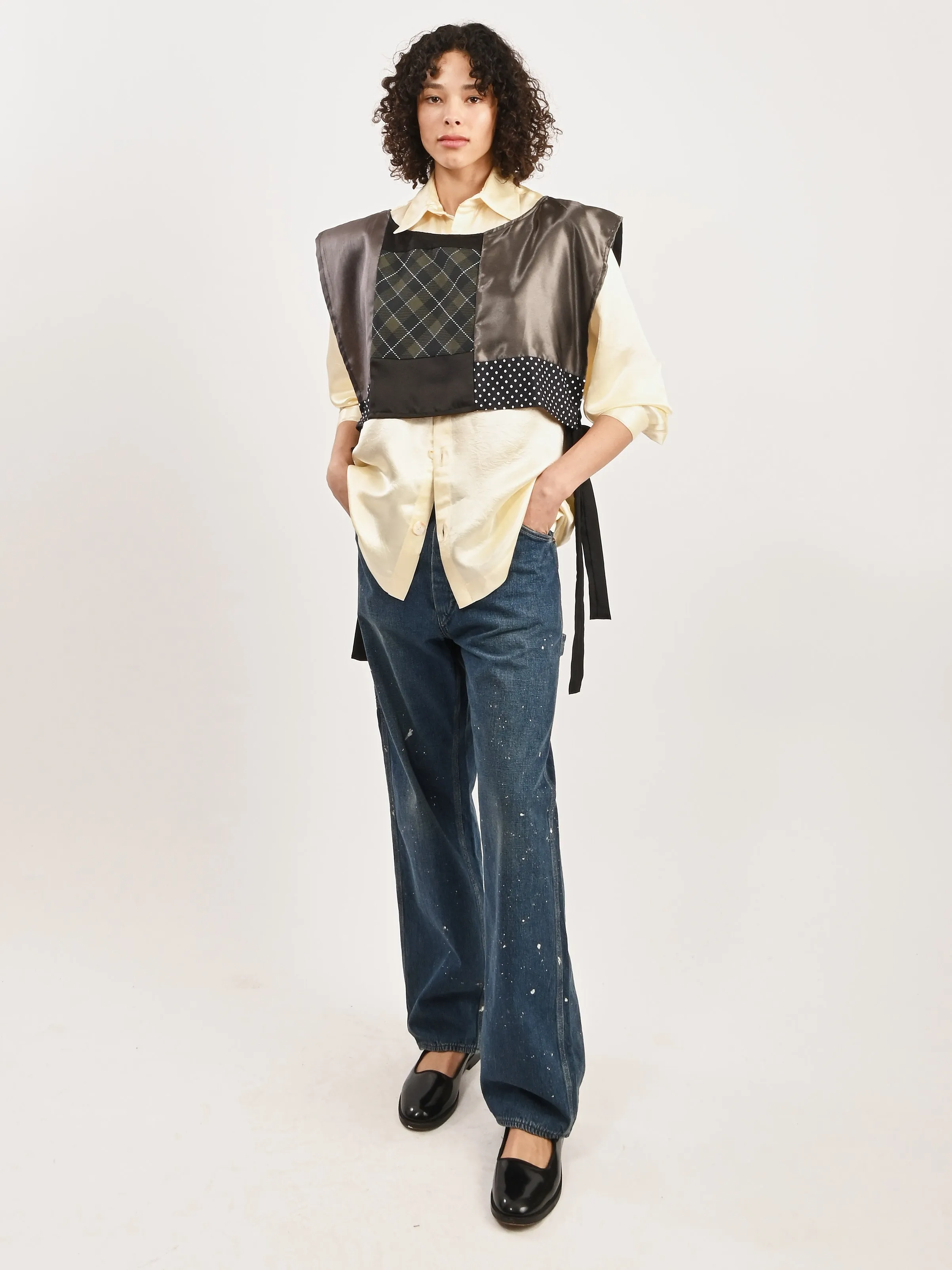 Black/Grey Patchwork Dickie