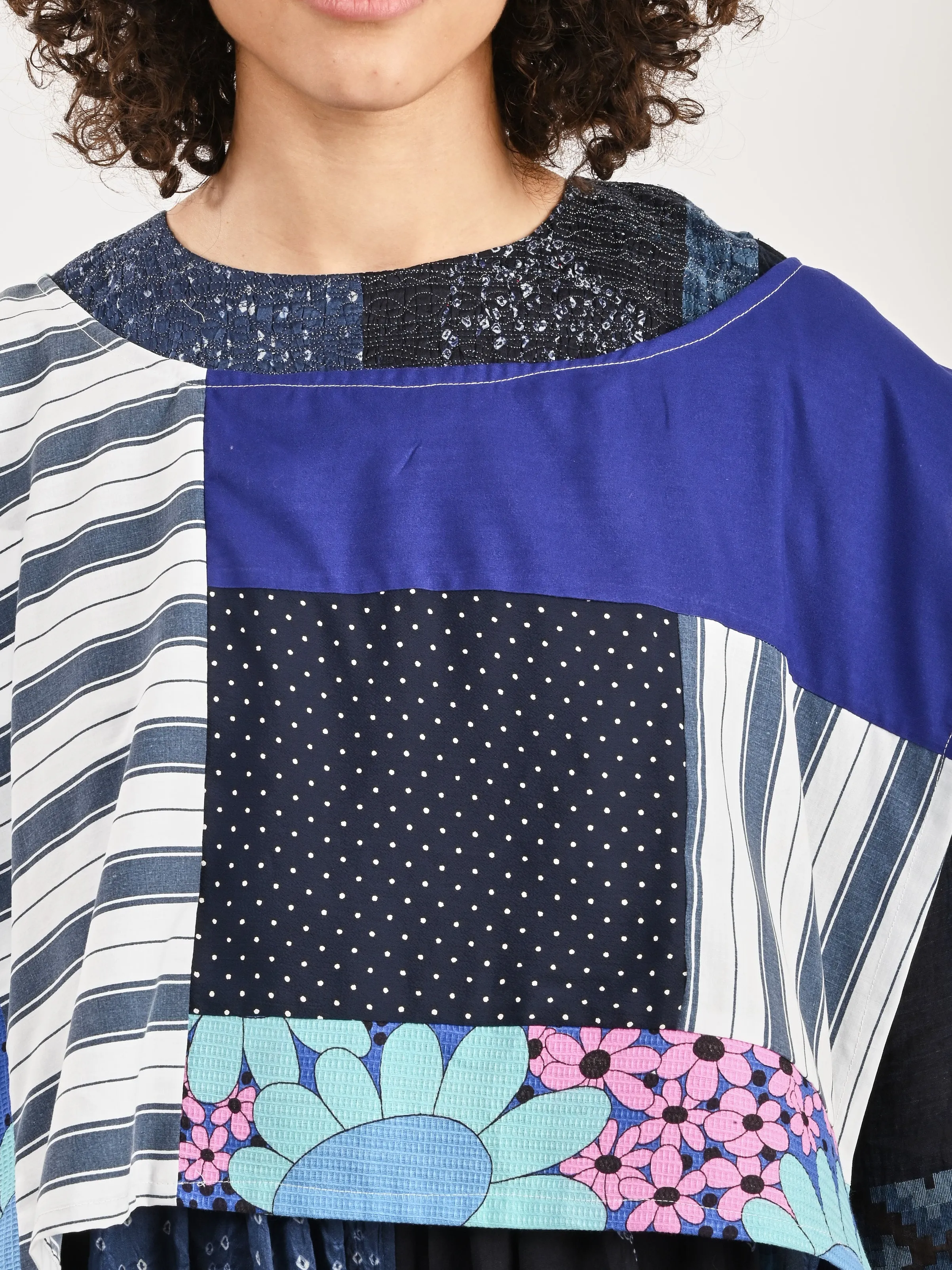 Blue/Floral Patchwork Dickie