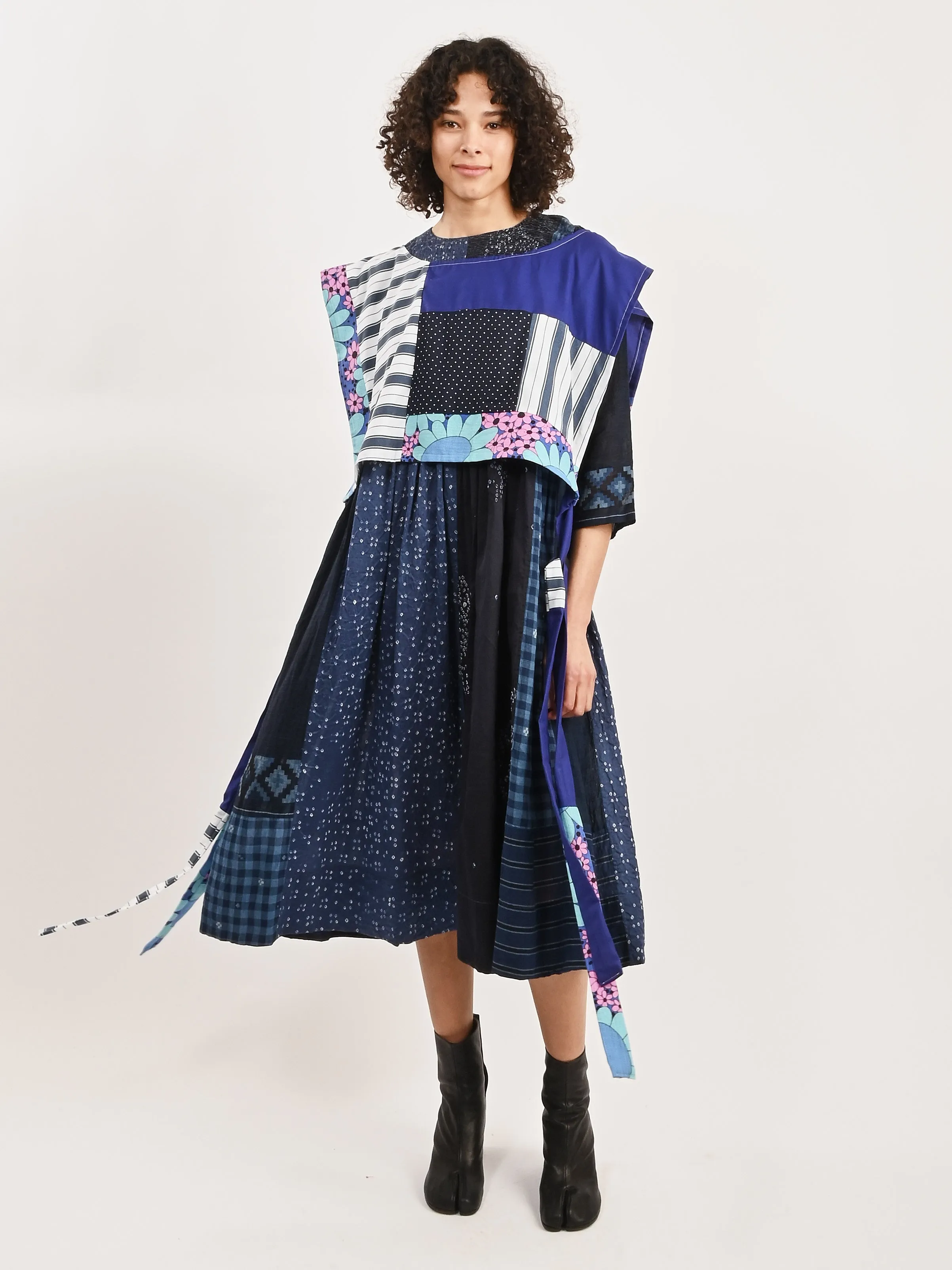 Blue/Floral Patchwork Dickie