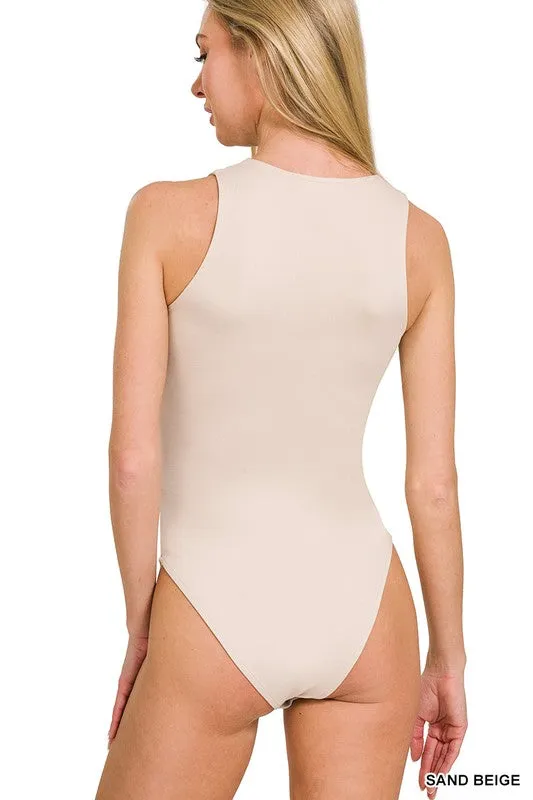 BOAT NECK SLEEVELESS PADDED BODYSUIT