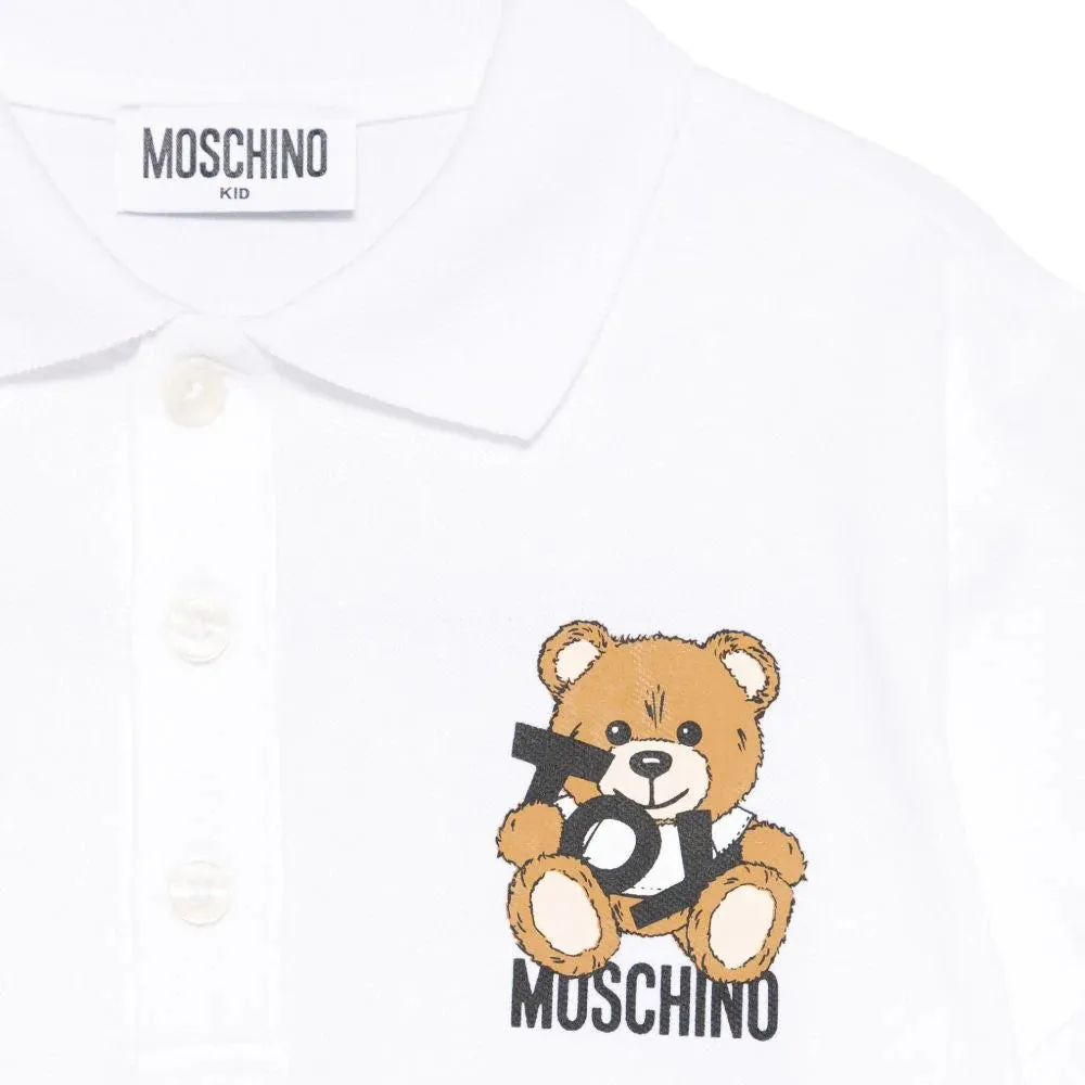 BOY SS POLO TEE W TOY BEAR LOGO PRINT