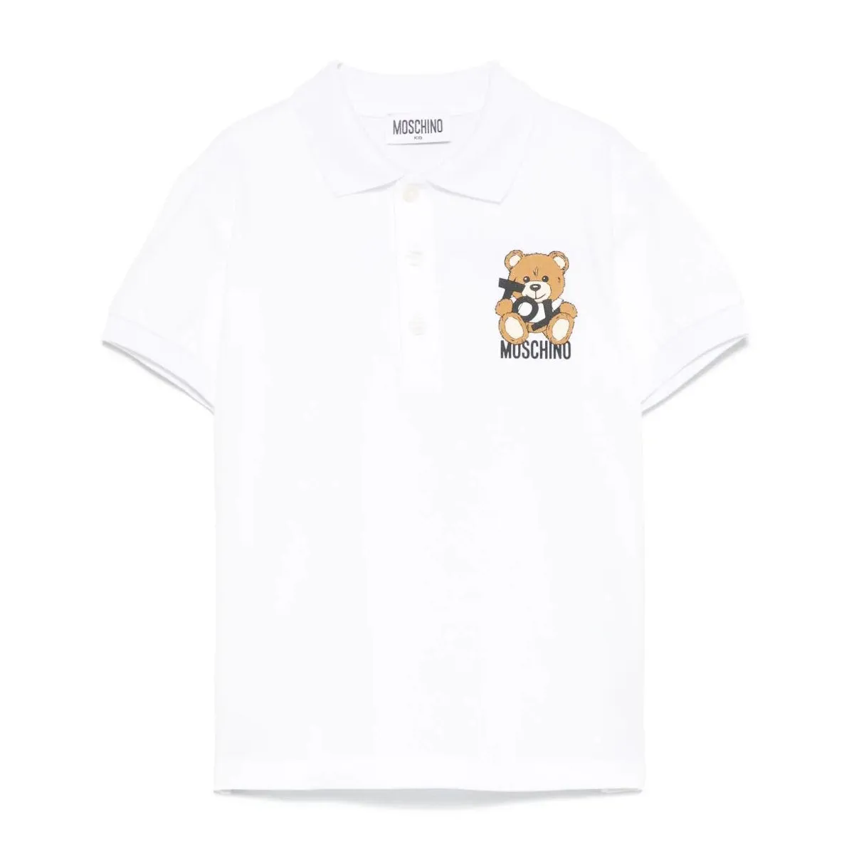 BOY SS POLO TEE W TOY BEAR LOGO PRINT