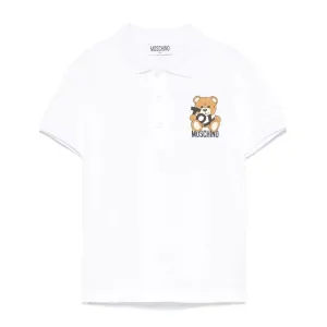 BOY SS POLO TEE W TOY BEAR LOGO PRINT
