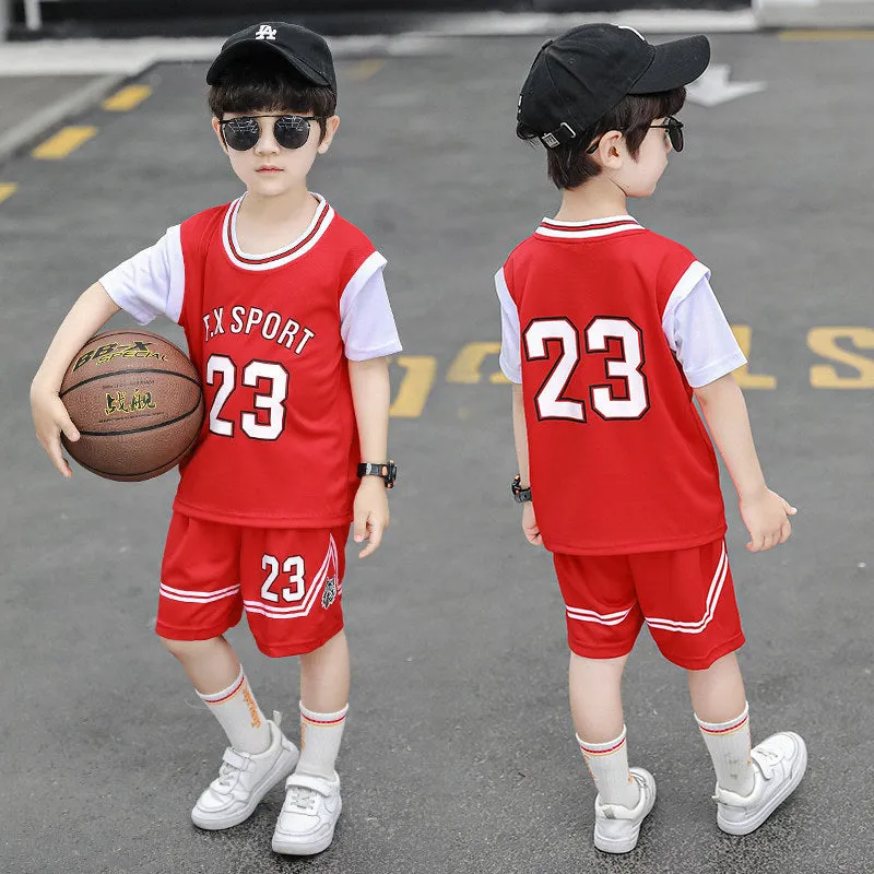 Boys basketball uniforms short-sleeved