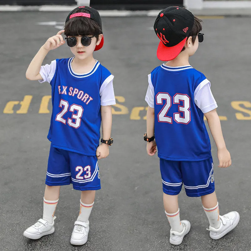 Boys basketball uniforms short-sleeved