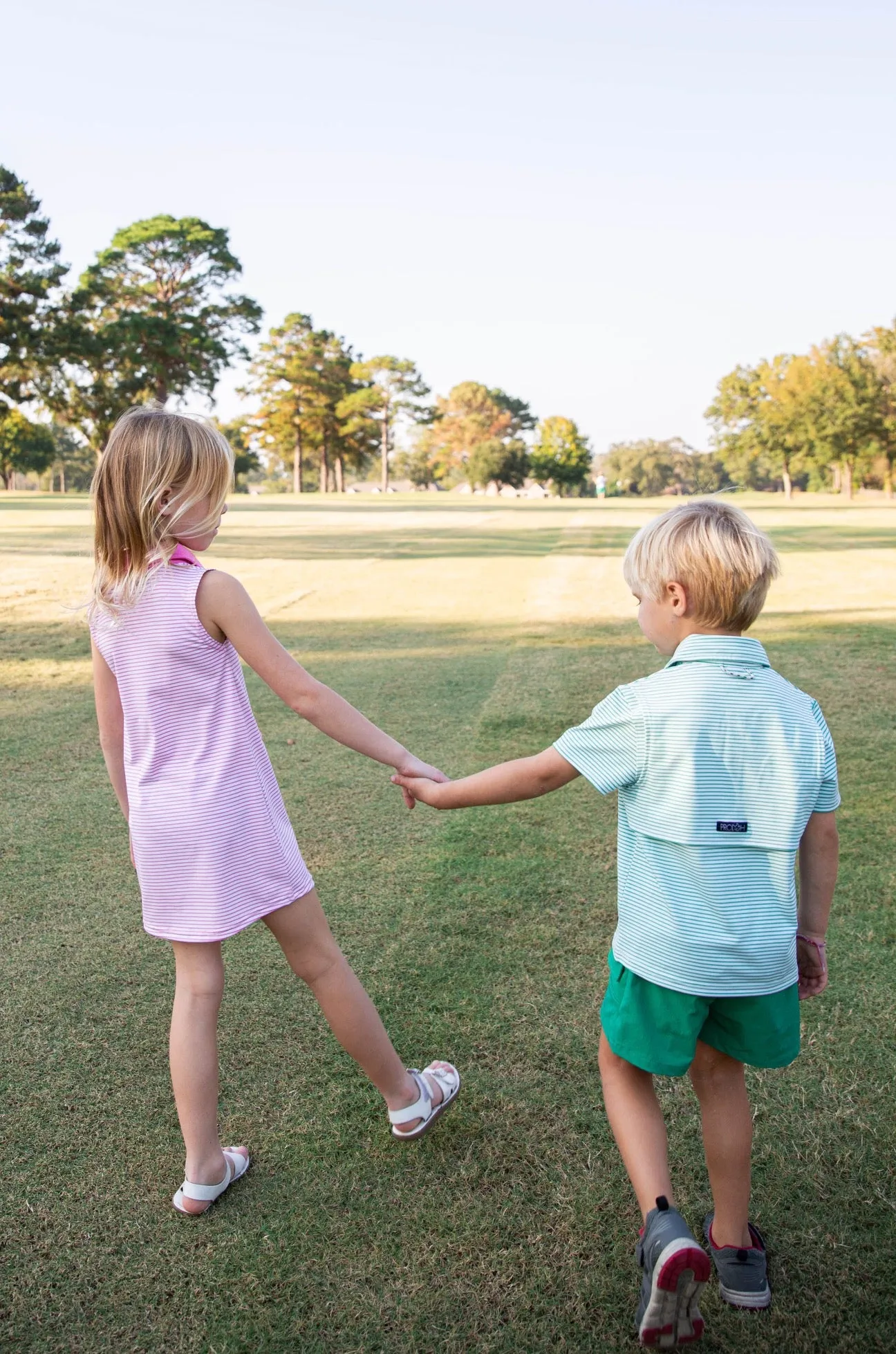 Boys Short Sleeve Pro Performance Polo in Simply Green Stripe