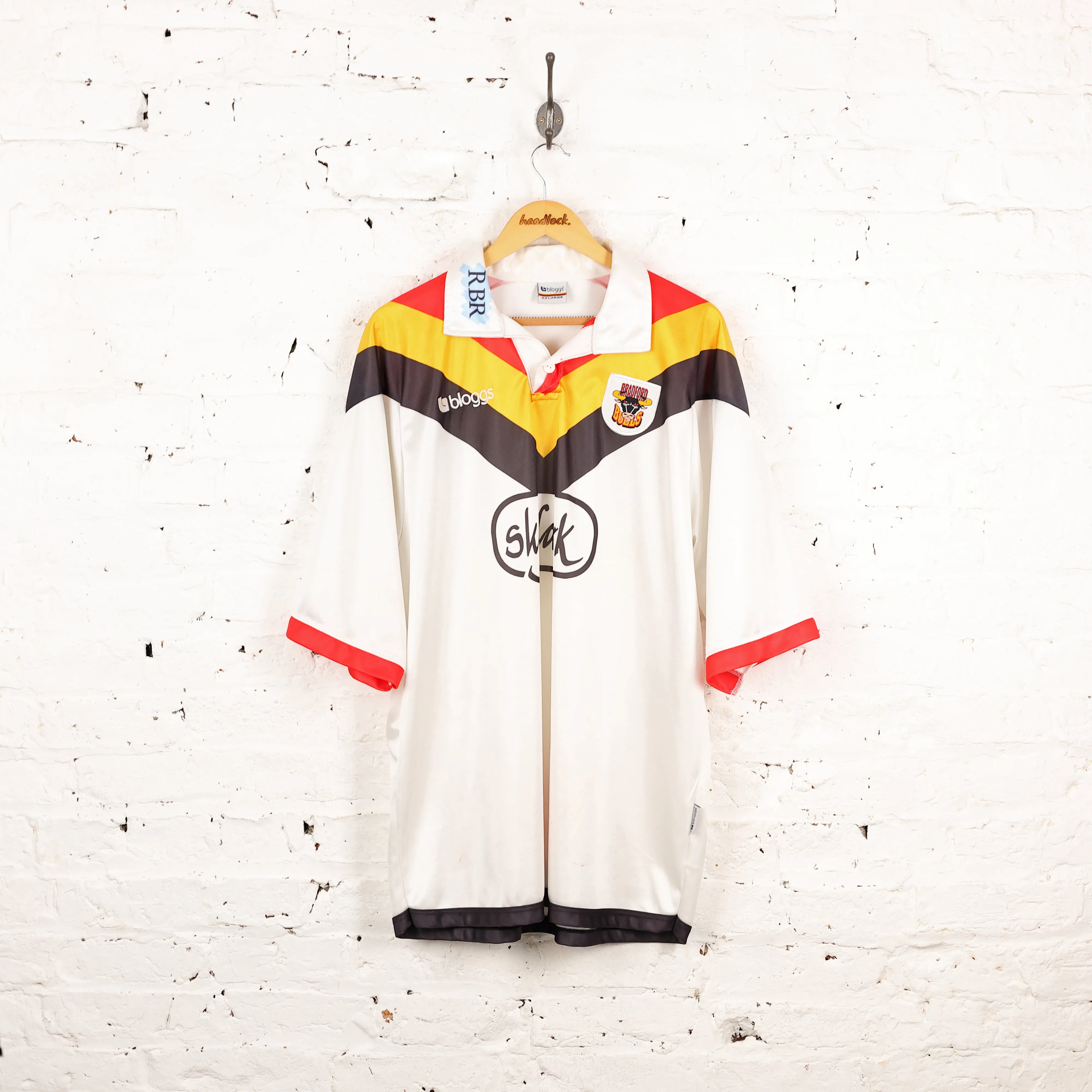 Bradford Bulls 90s Bloggs Rugby League Shirt - White - XXL