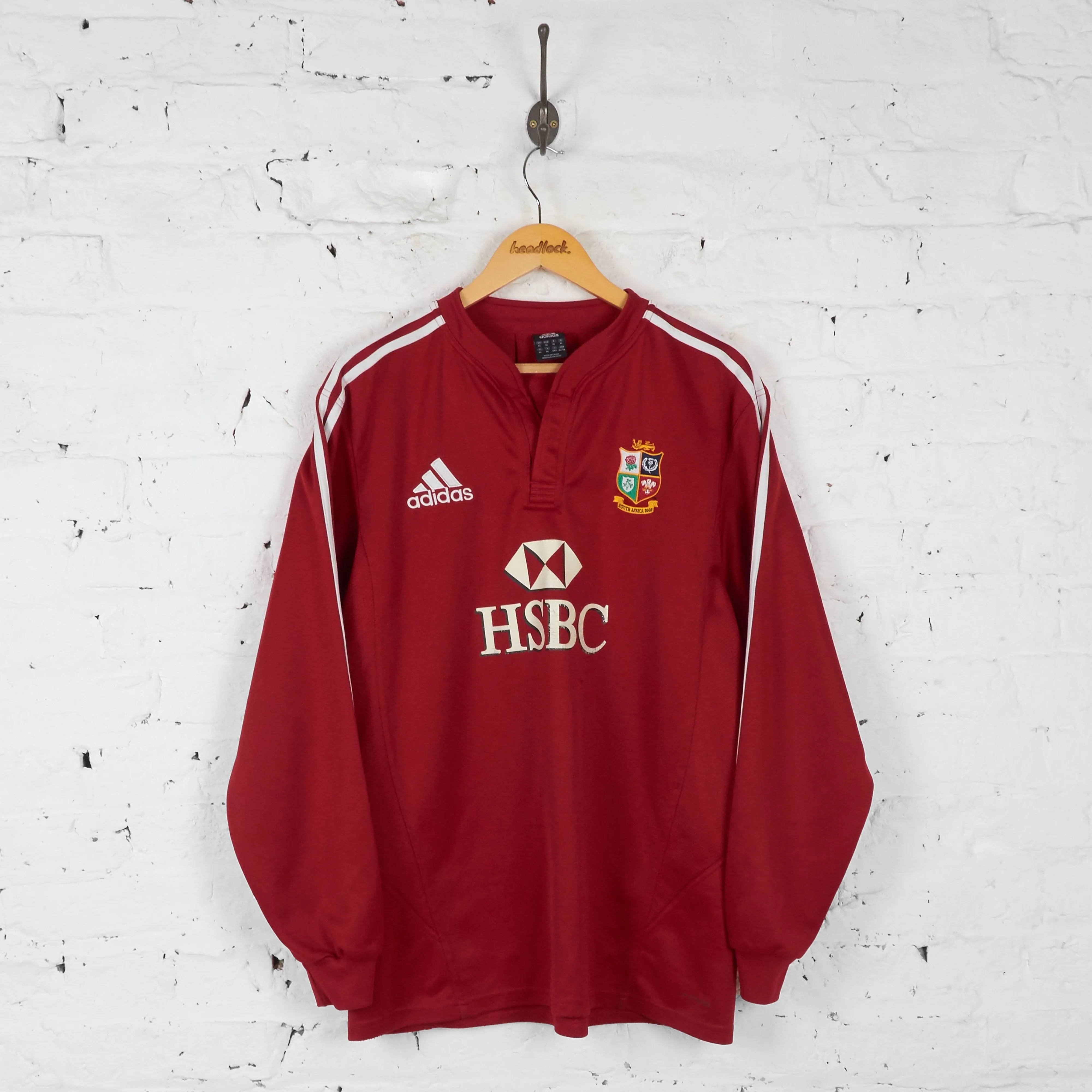 British and Irish Lions 2009 Long Sleeve Rugby Shirt - Red - XL