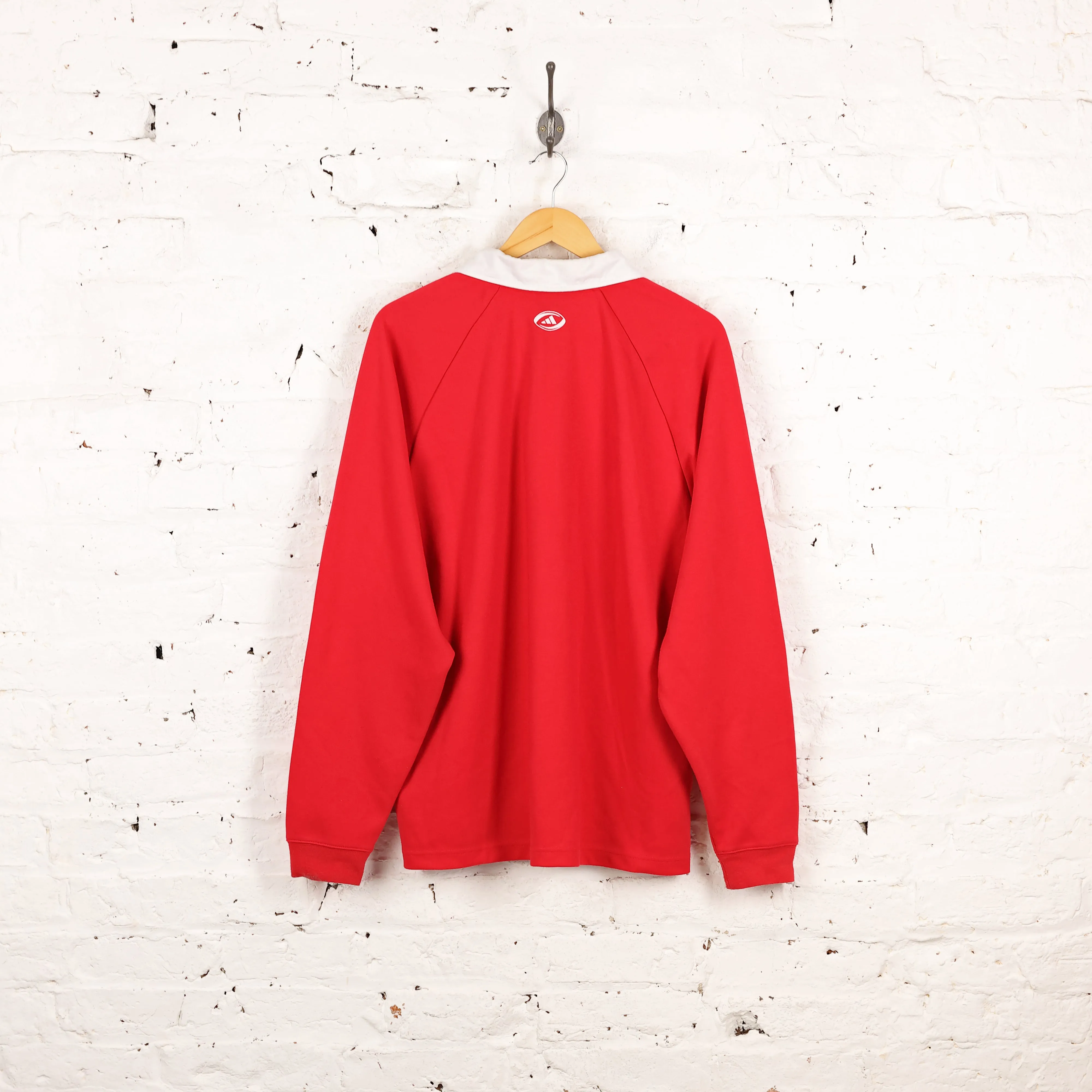 British and Irish Lions Adidas Long Sleeve Rugby Shirt - Red - XL