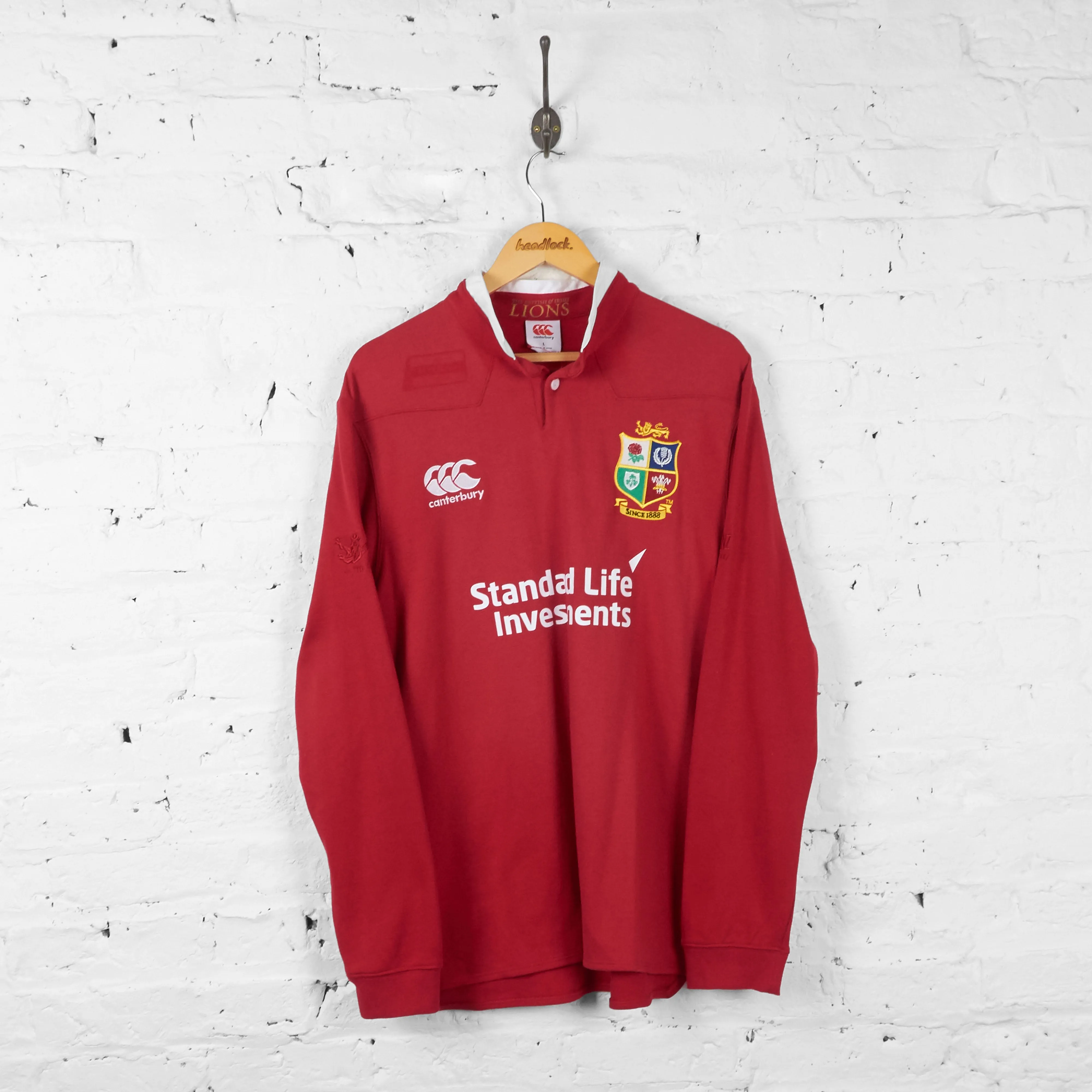 British and Irish Lions Canterbury Long Sleeve Rugby Shirt - Red - L