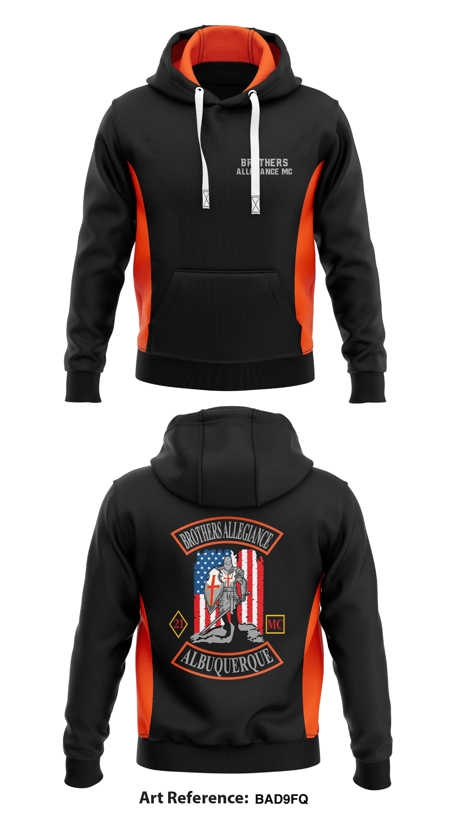 BROTHERS ALLEGIANCE MC Store 1  Core Men's Hooded Performance Sweatshirt - BAD9FQ