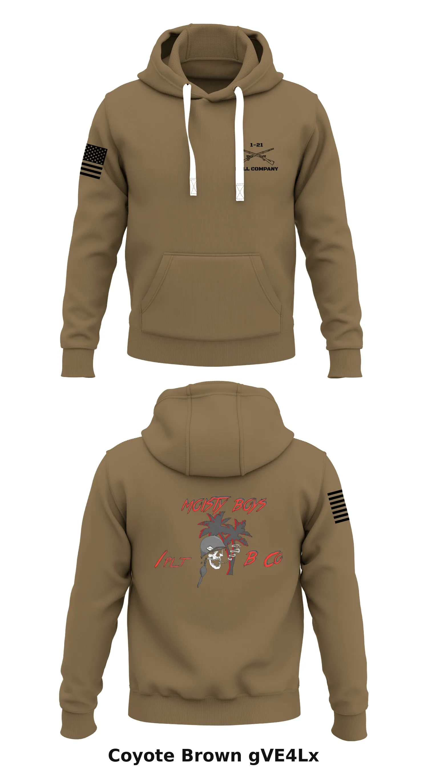 Bull Company, 1-21 IN, 2SBCT, 25ID Store 1  Core Men's Hooded Performance Sweatshirt - gVE4Lx