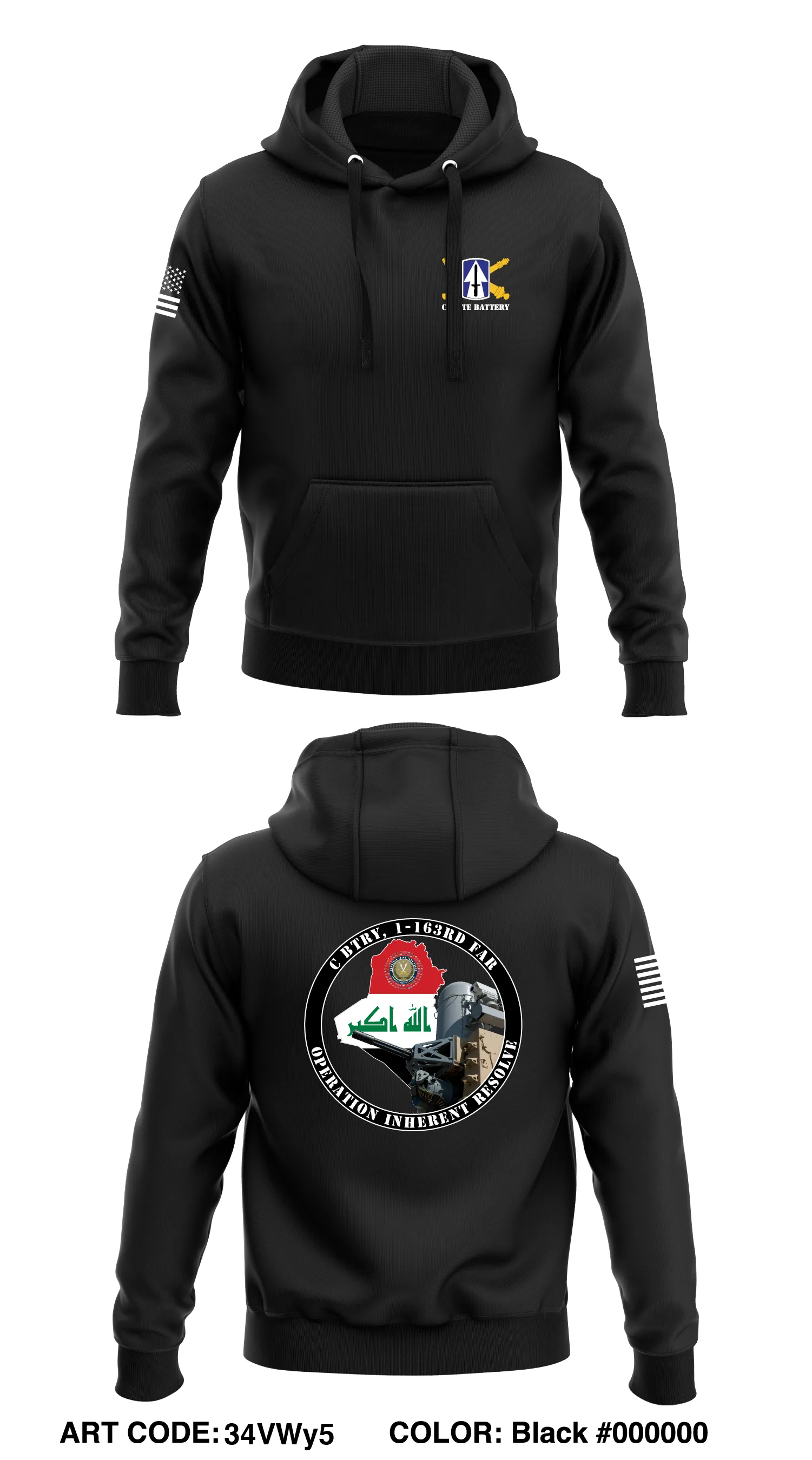 C Btry, 1st, 163rd FAR  Core Men's Hooded Performance Sweatshirt - 34VWy5
