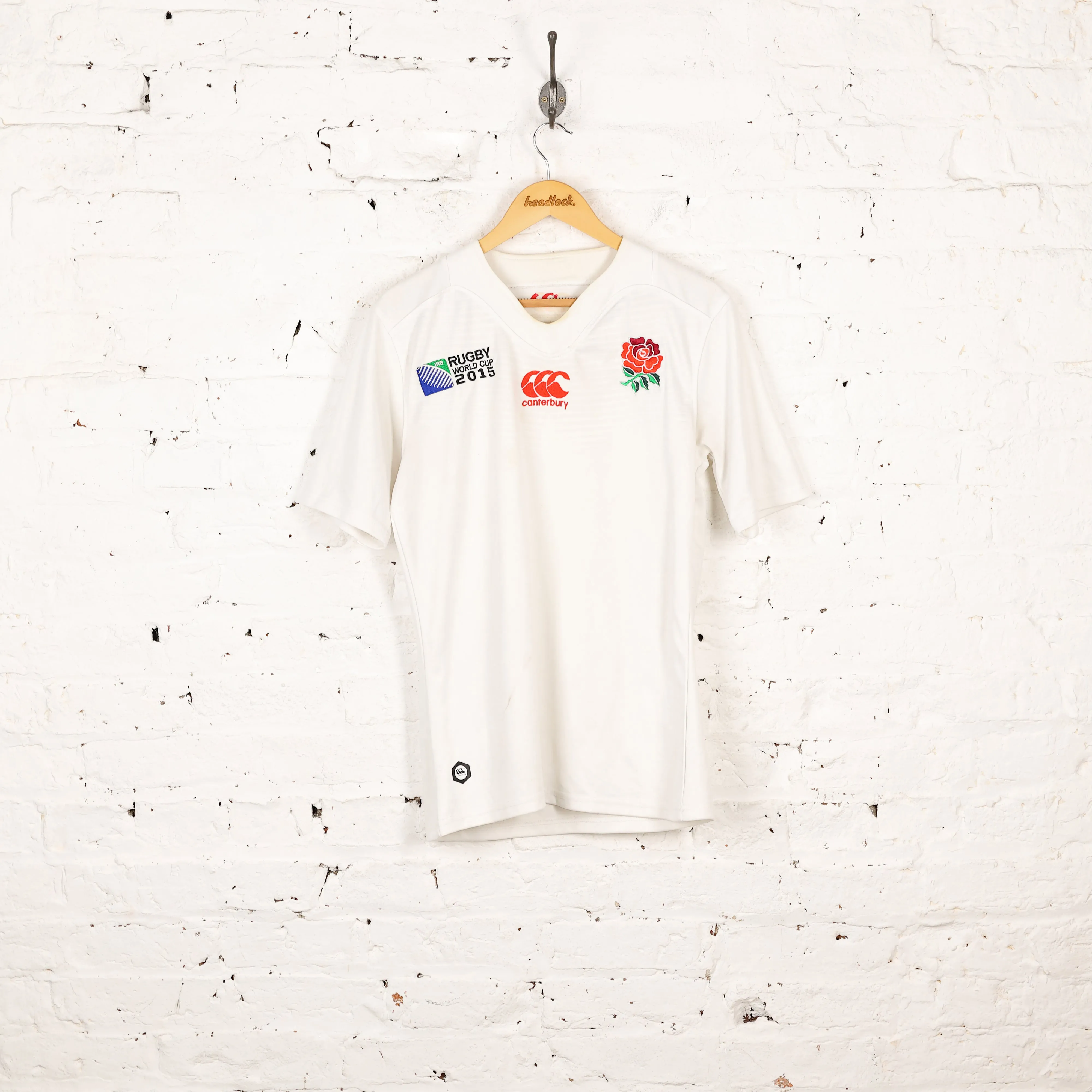 Canterbury England 2015 World Cup Home Rugby Shirt - White - M