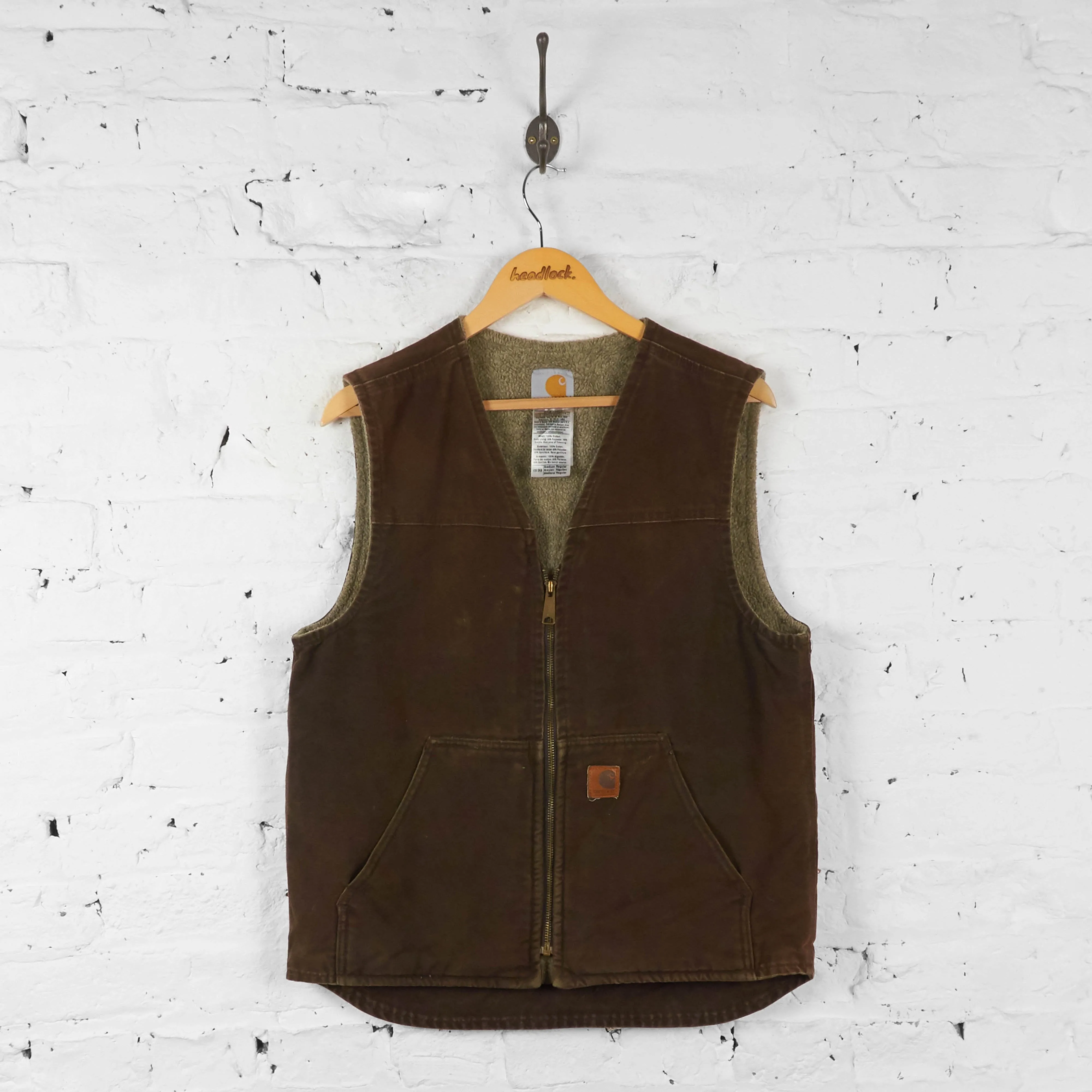 Carhartt Fleece Lined Gilet Bodywarmer - Brown - M
