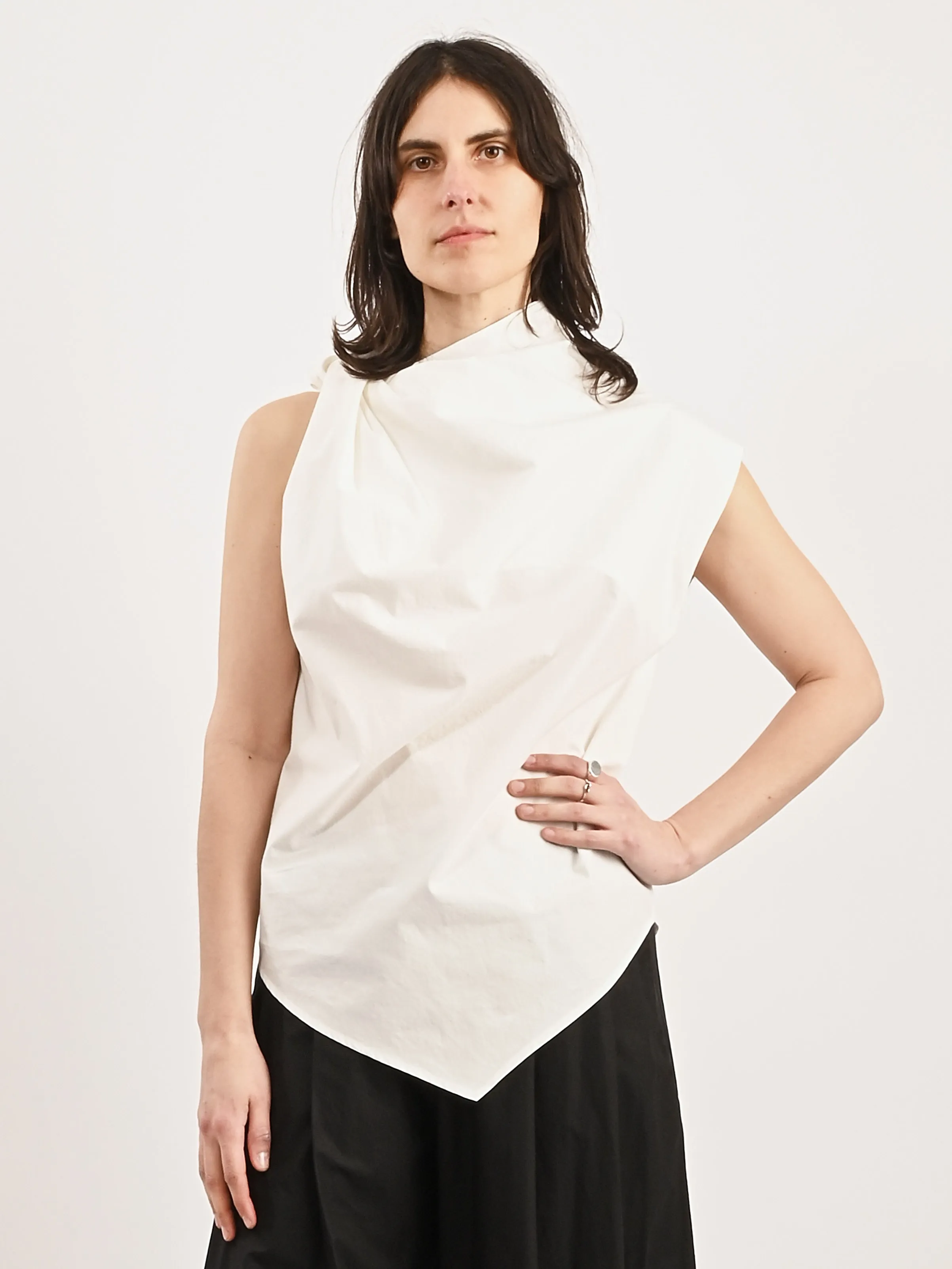 Chalk Twist Shoulder Top