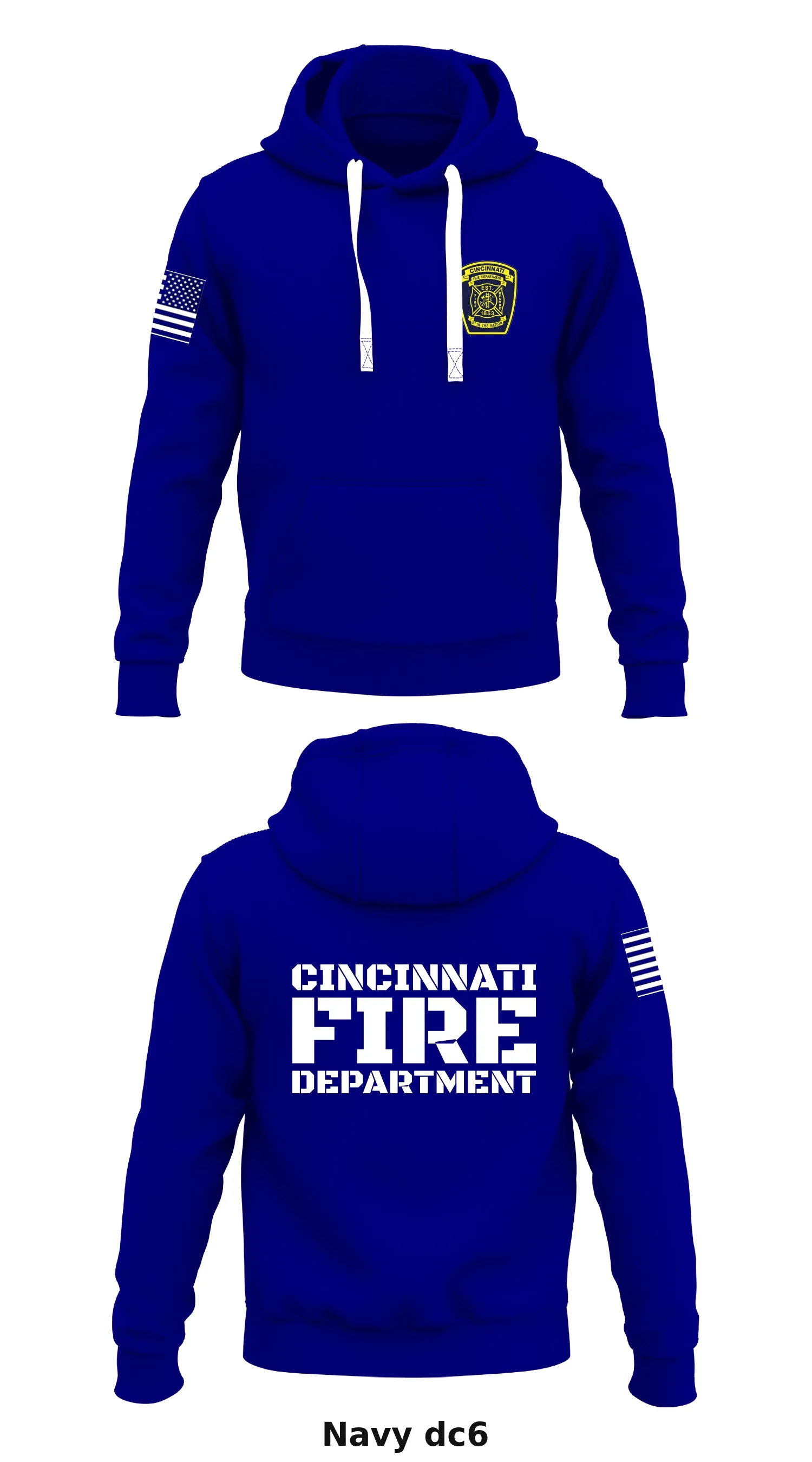 Cincinnati Fire Department Store 1  Core Men's Hooded Performance Sweatshirt - dc6