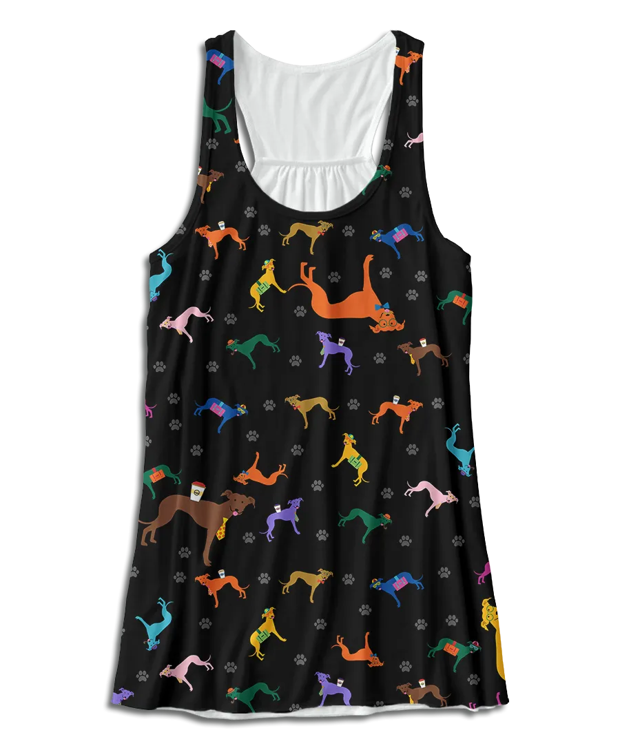 Colorful Greyhound Racerback Tank Top