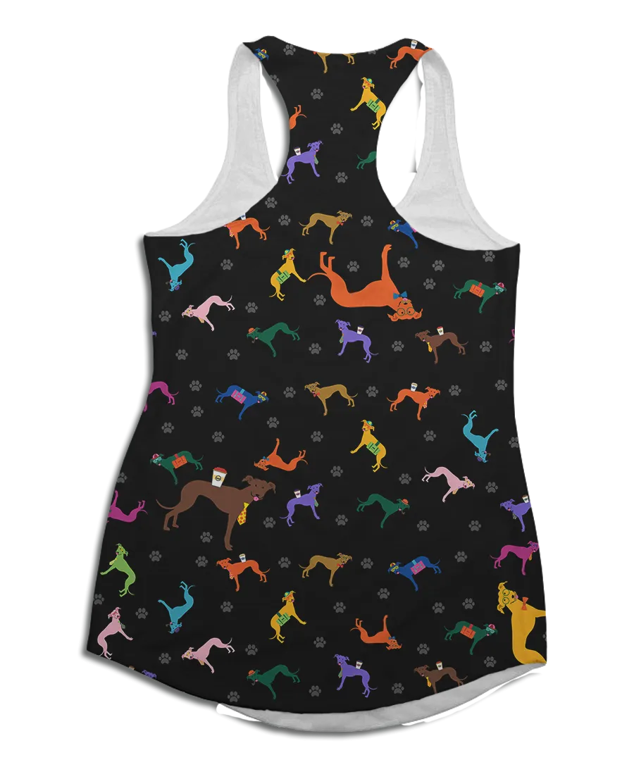 Colorful Greyhound Racerback Tank Top