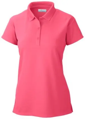 Columbia PFG Innisfree Short Sleeve Womens Polo Shirt Tango Pink