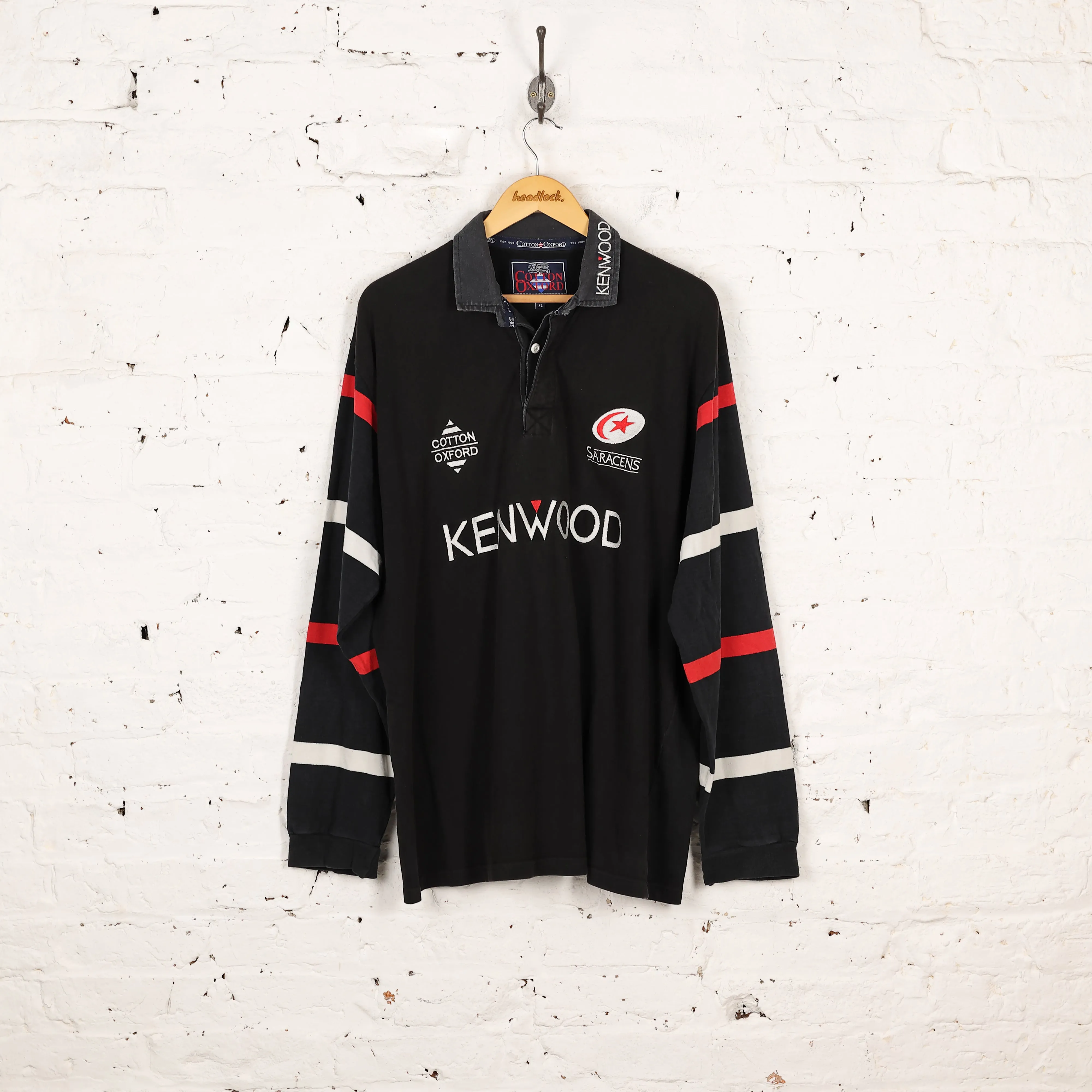 Cotton Oxford Saracens 1998 Rugby Shirt - Black - XL