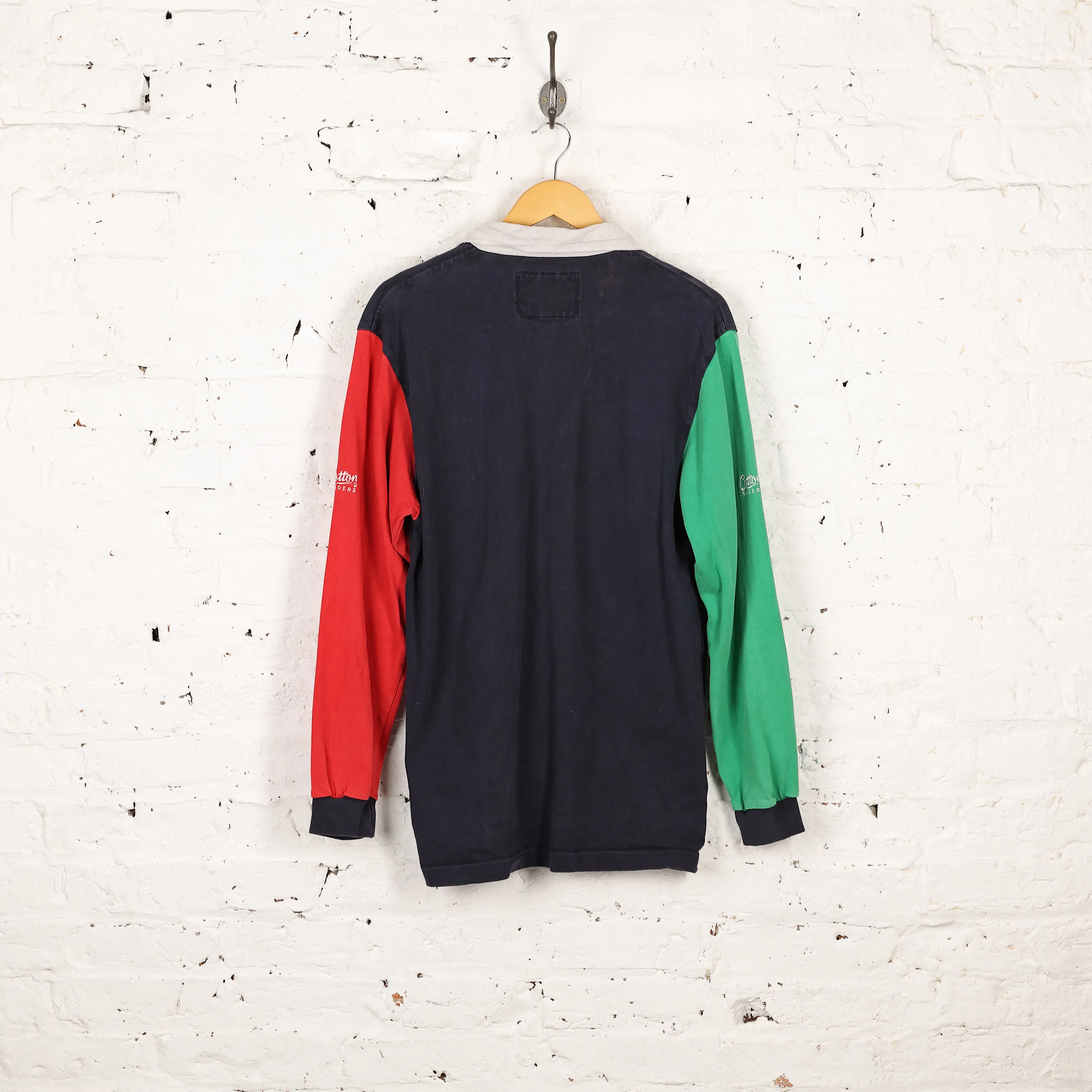 Cotton Traders Six Nations Long Sleeve Rugby Polo Shirt - Blue - L