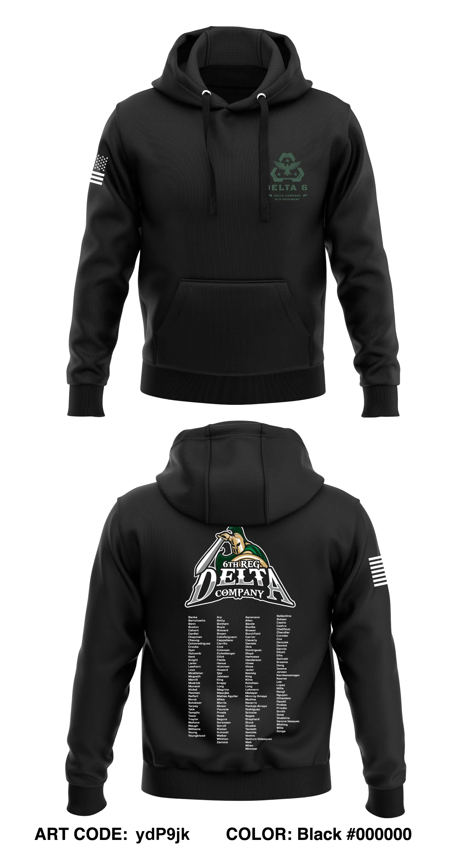 CST 23, 6th Reg, D Co Core Men's Hooded Performance Sweatshirt