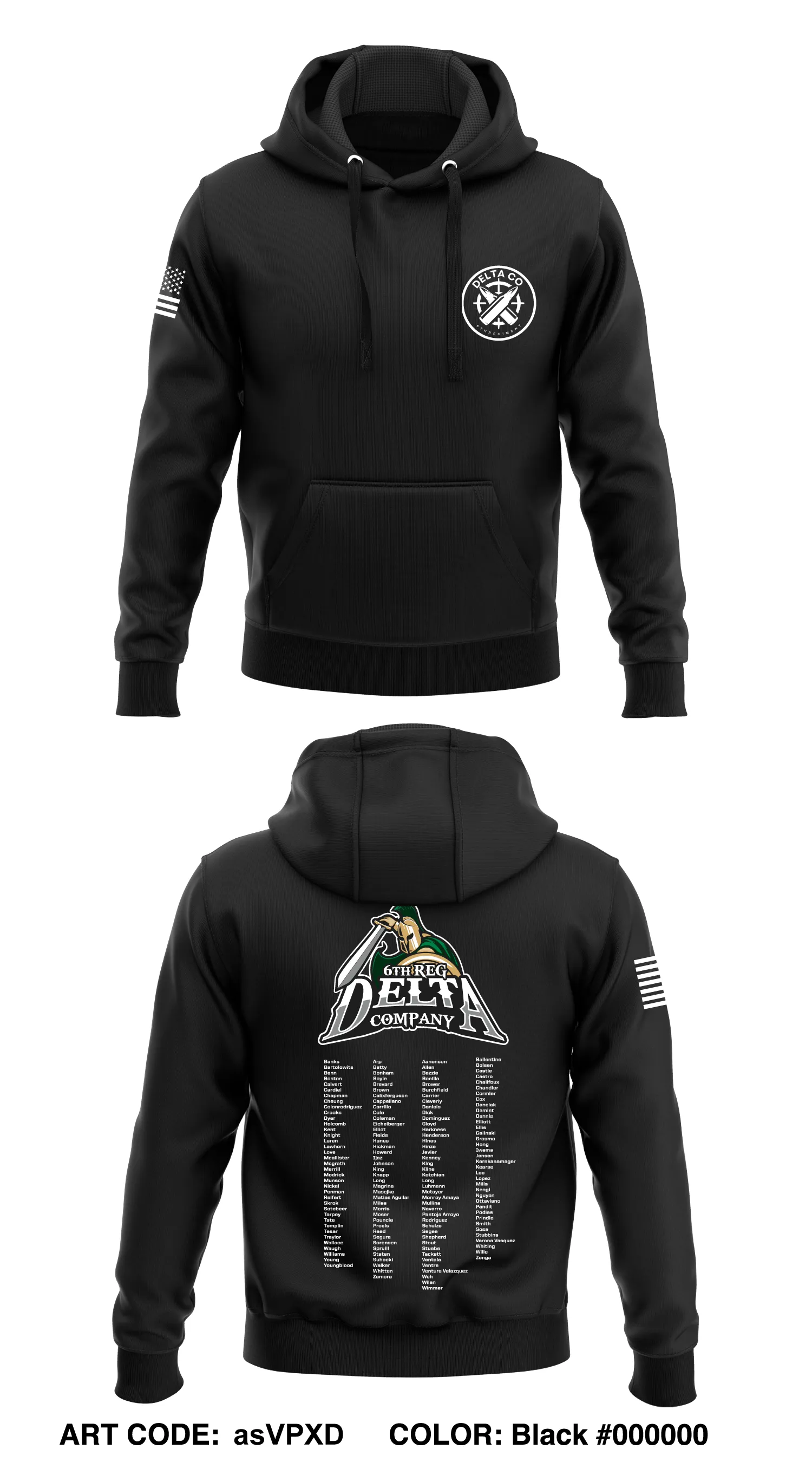 CST 23, 6th Reg, D Co Core Men's Hooded Performance Sweatshirt