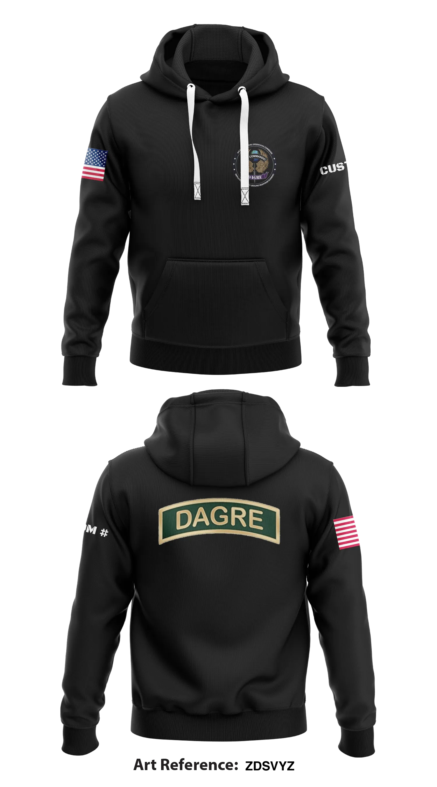 CUSTOM 27th Special Operations Security Forces Squadron, DAGRE section Store 1  Core Men's Hooded Performance Sweatshirt - ZdSVYZ
