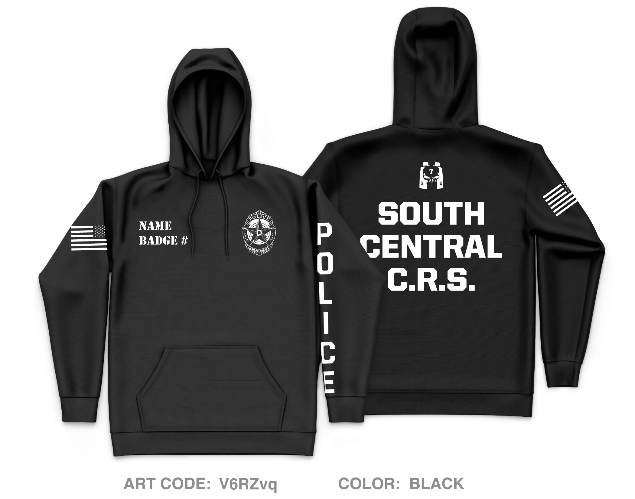 CUSTOM Dallas PD Store 1 Core Men's Hooded Performance Sweatshirt - V6RZvq