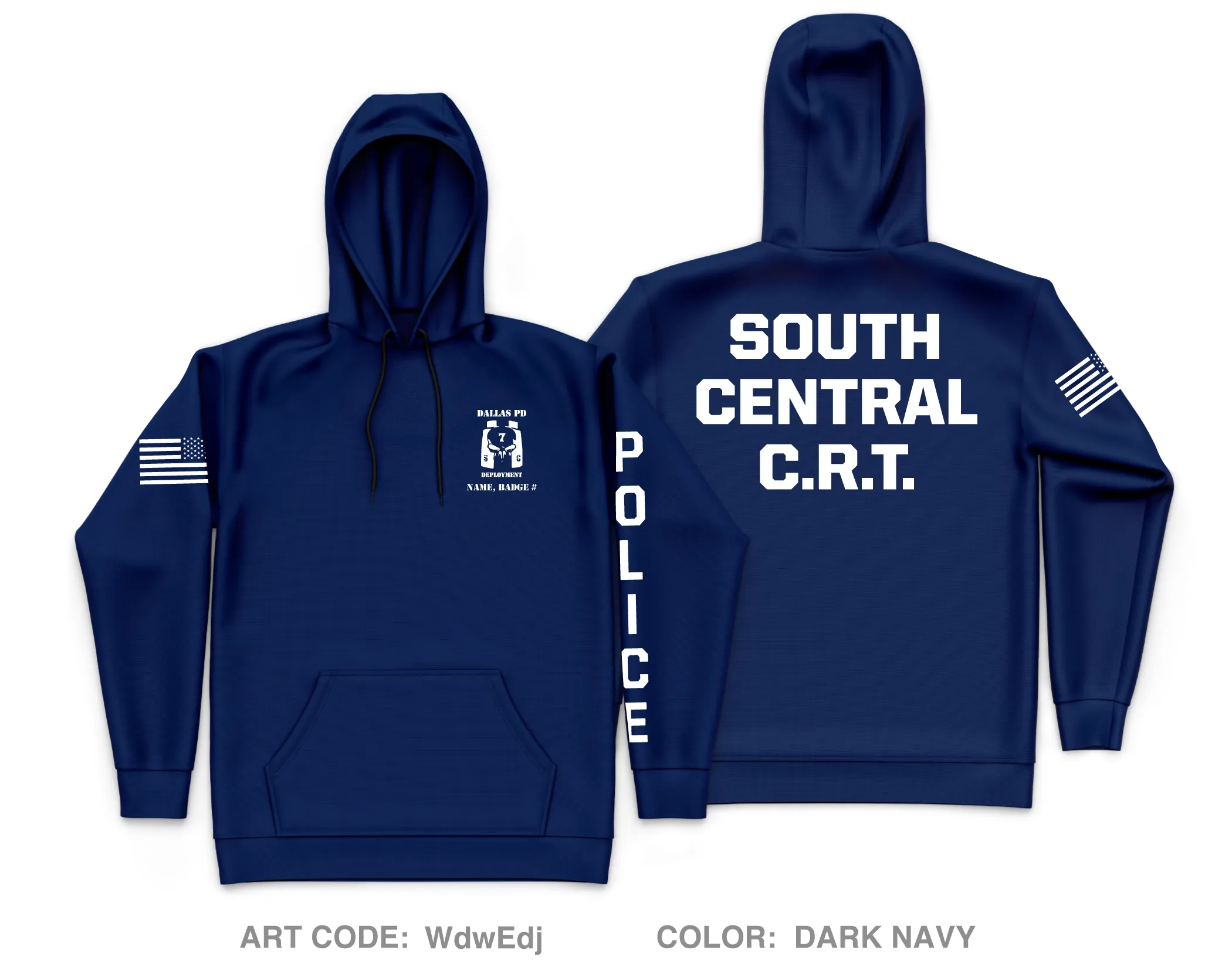 CUSTOM Dallas PD Store 1 Core Men's Hooded Performance Sweatshirt - WdwEdj
