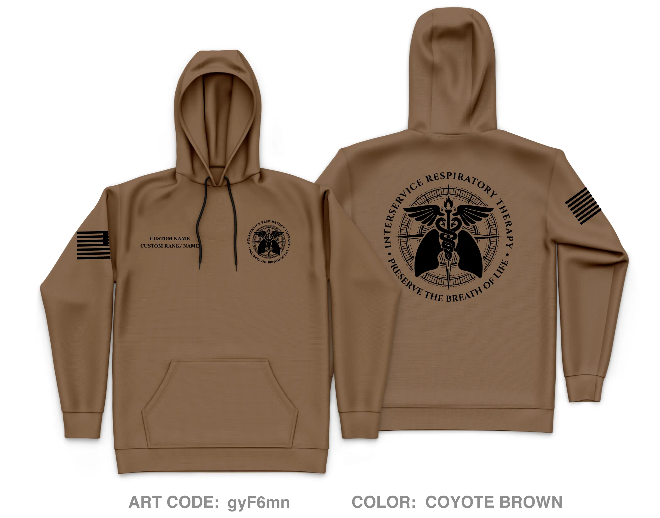 CUSTOM Interservice Respiratory Therapist Program Core Men's Hooded Performance Sweatshirt - gyF6mn