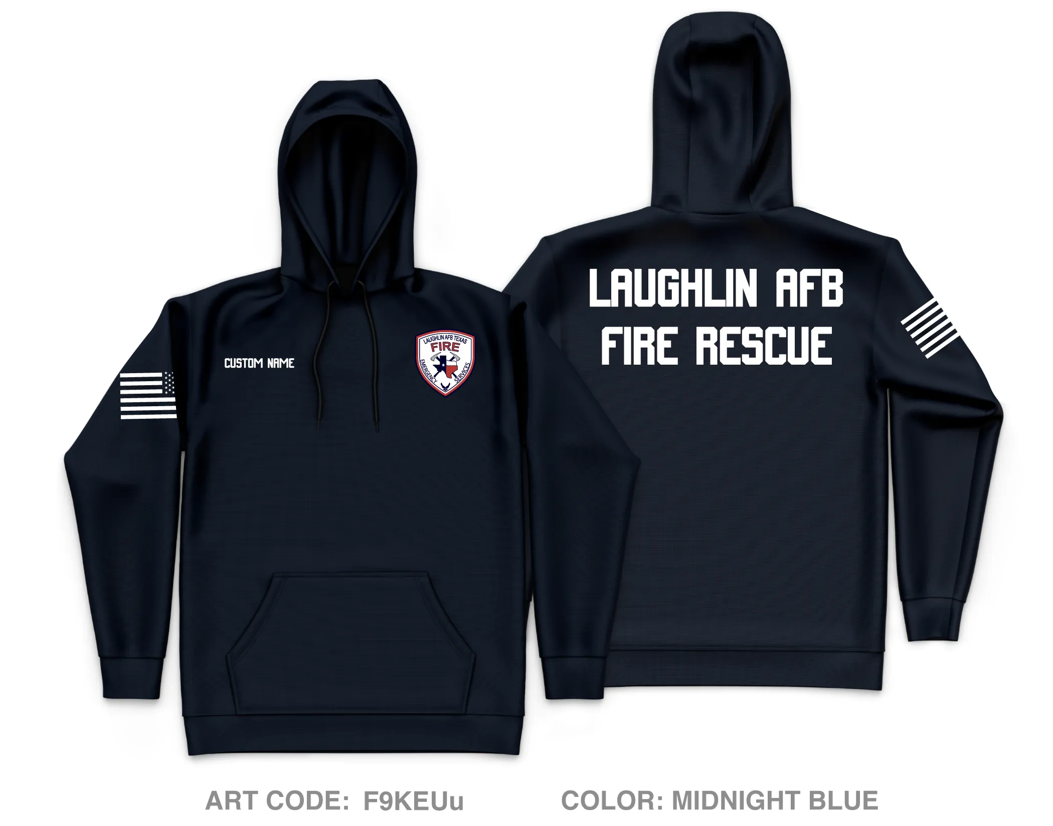 CUSTOM Laughlin AFB Fire Department Core Men's Hooded Performance Sweatshirt - F9KEUu