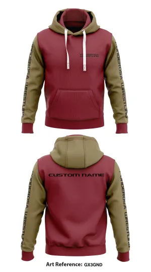 CUSTOM Ponderosa High School Boys Wrestling Team Core Men's Hooded Performance Sweatshirt - Gx3gnD
