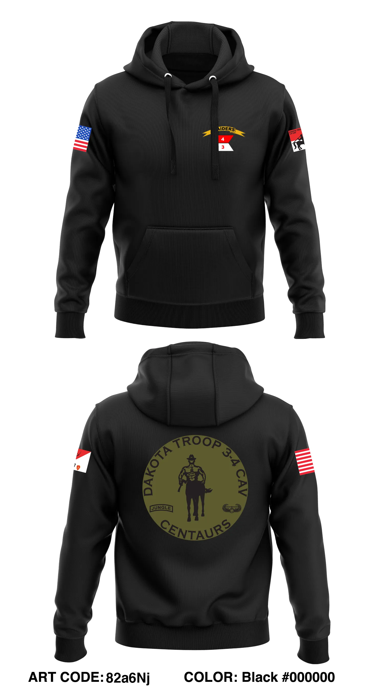 D TRP, 3/4 CAV, 25ID  Core Men's Hooded Performance Sweatshirt - 82a6Nj