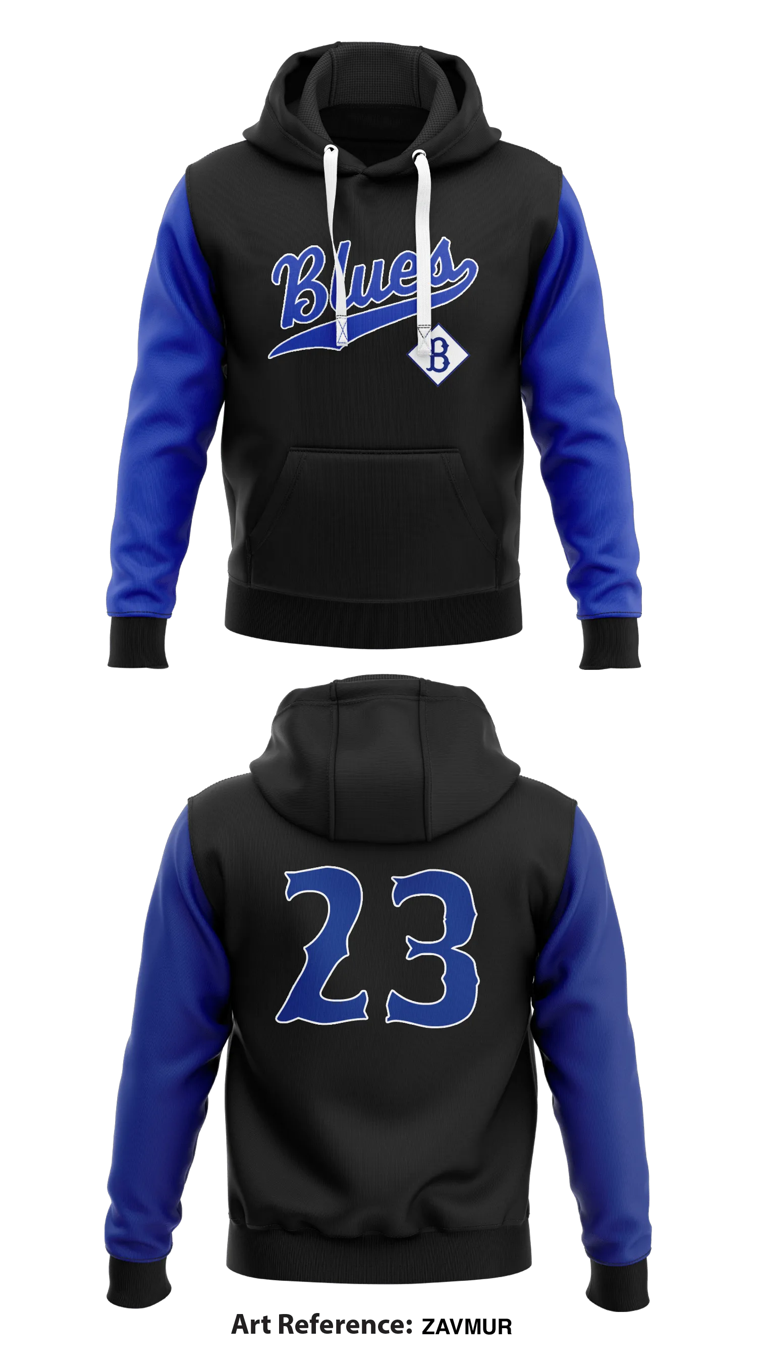Durham Blues Baseball Club  Core Men's Hooded Performance Sweatshirt - zavmur