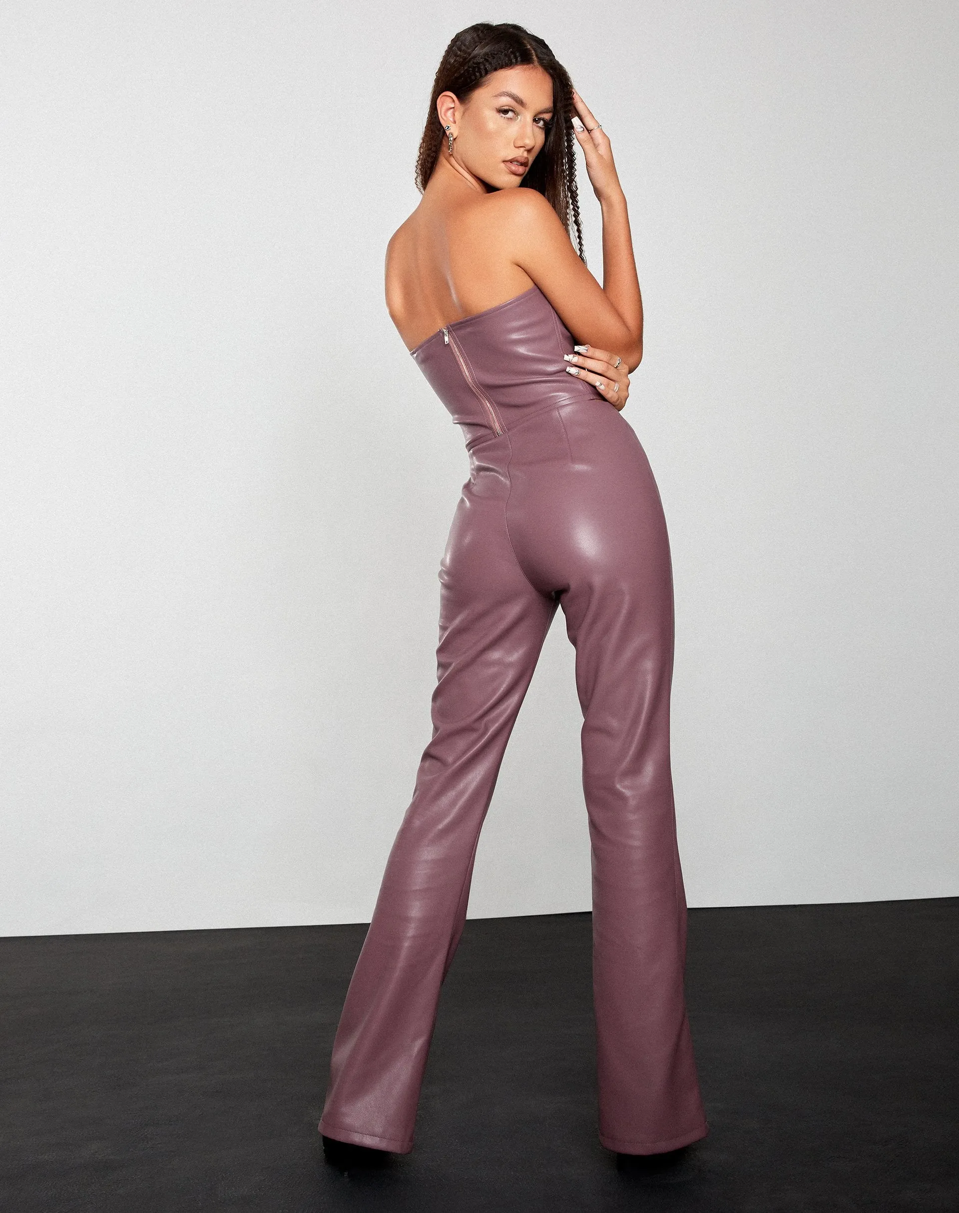 Eara Corset Top in PU Purple