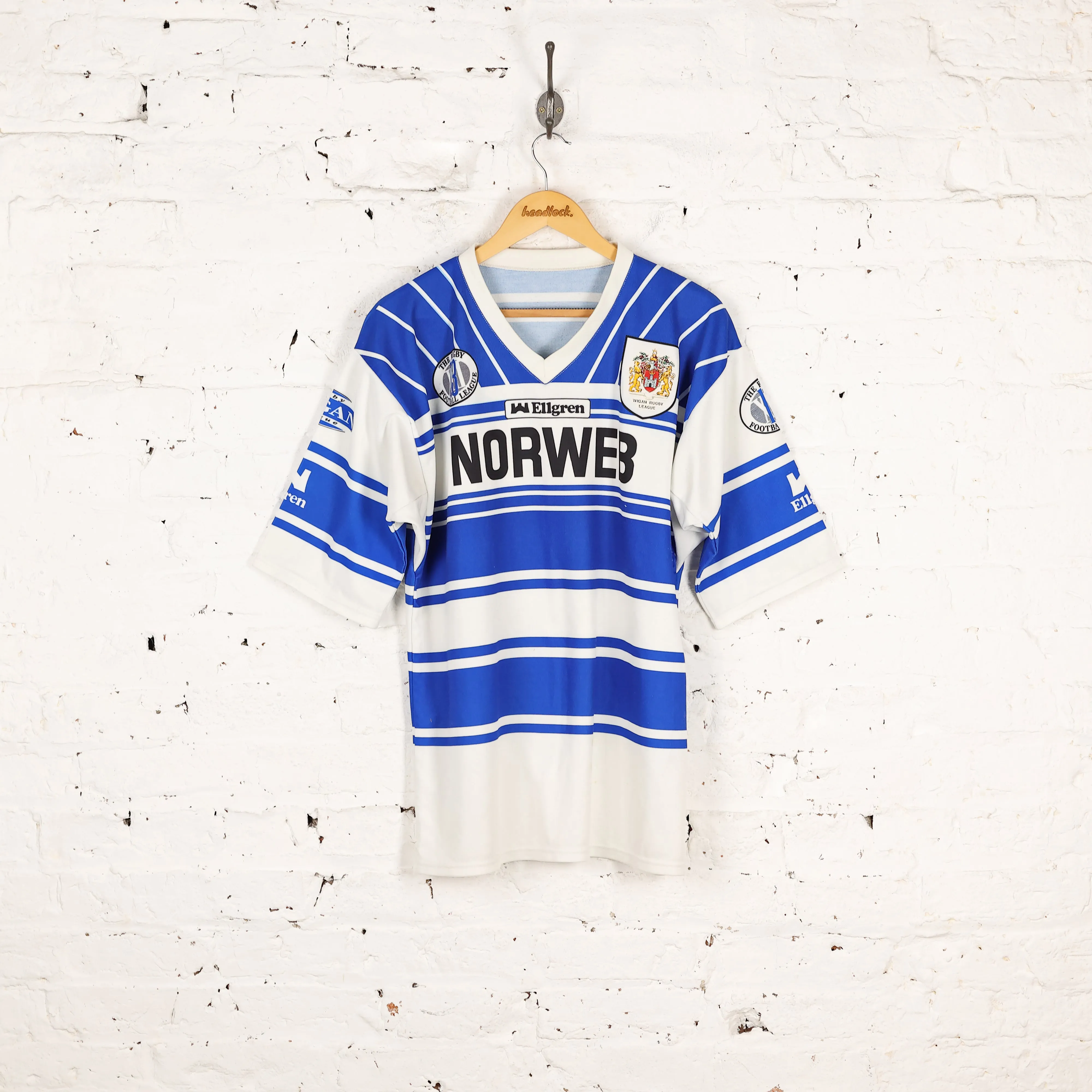 Ellgren Wigan Warriors 1990 Rugby Shirt - Blue - L