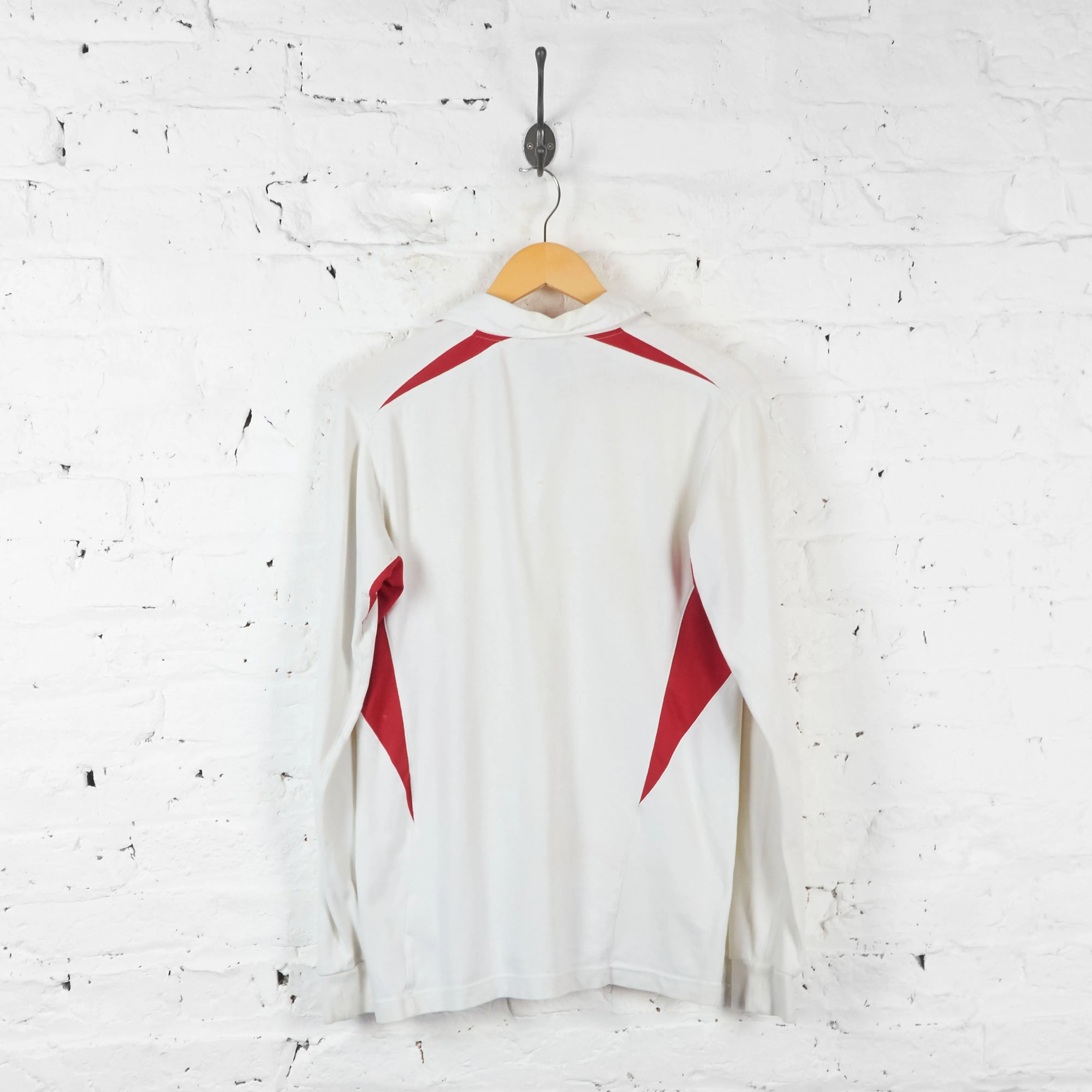 England 2002 Long Sleeve Rugby Shirt  - White - M
