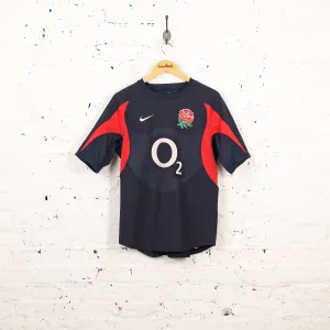 England 2002 Nike Away Rugby Shirt - Blue - L