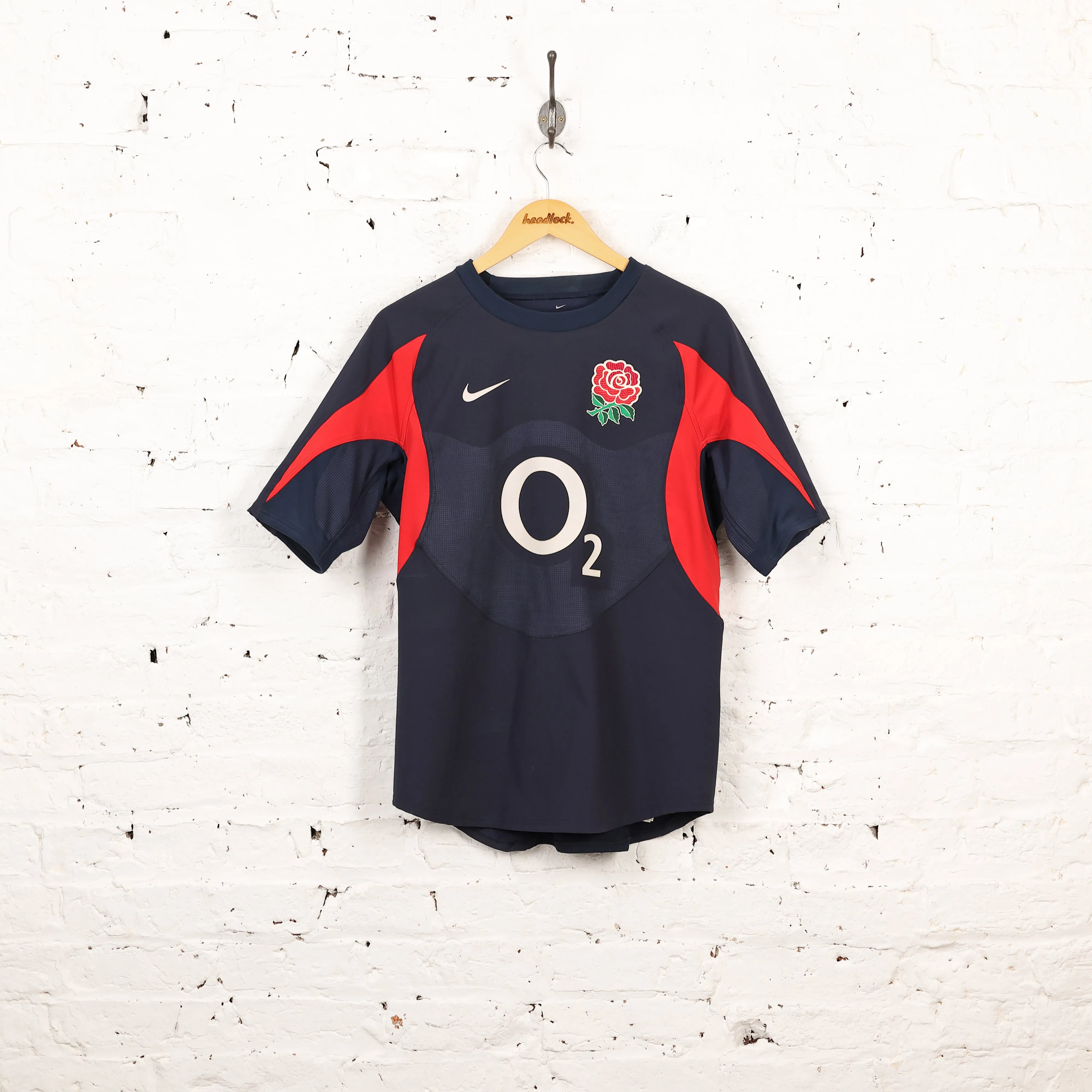 England 2002 Nike Away Rugby Shirt - Blue - L