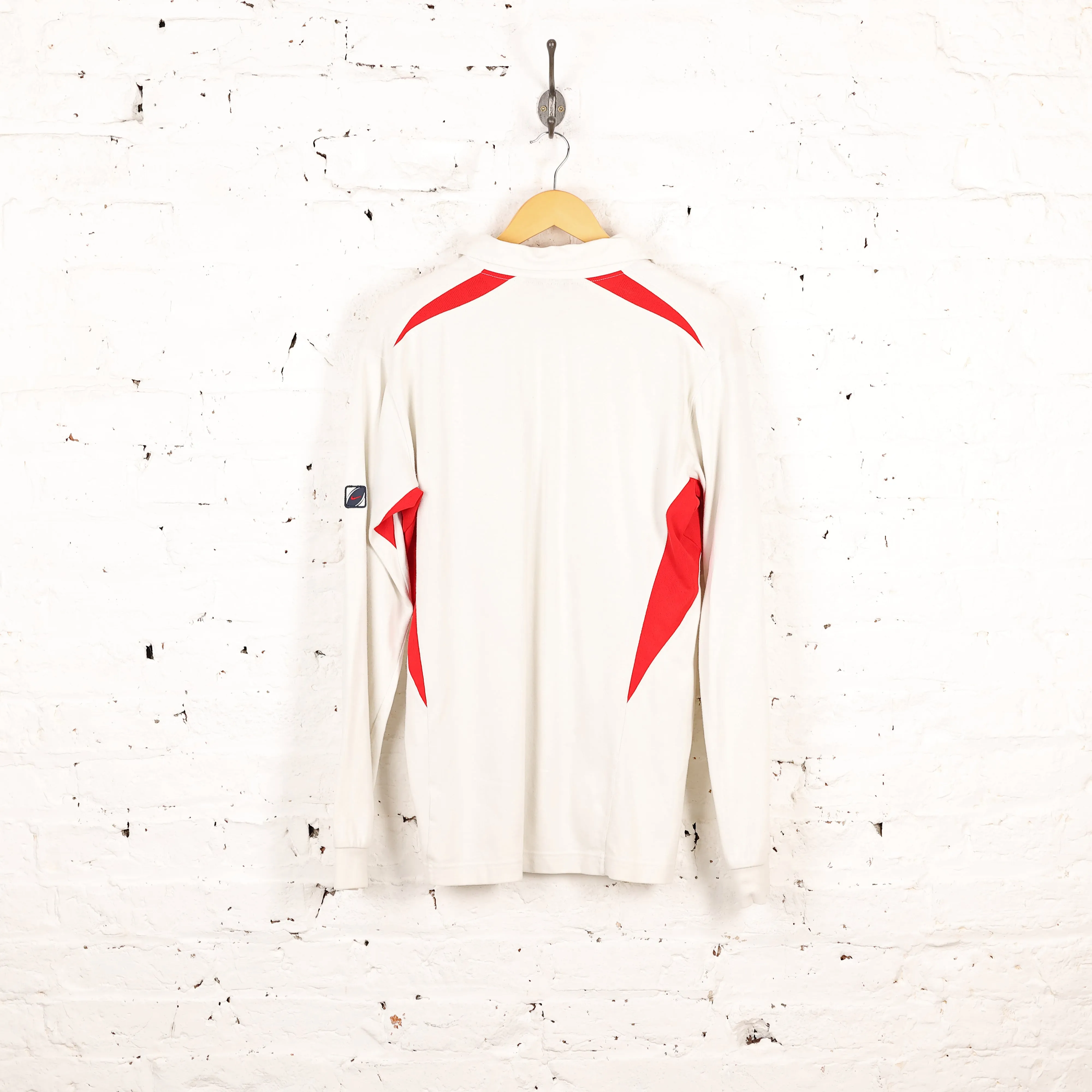 England 2004 Long Sleeve Home Rugby Shirt - White - L