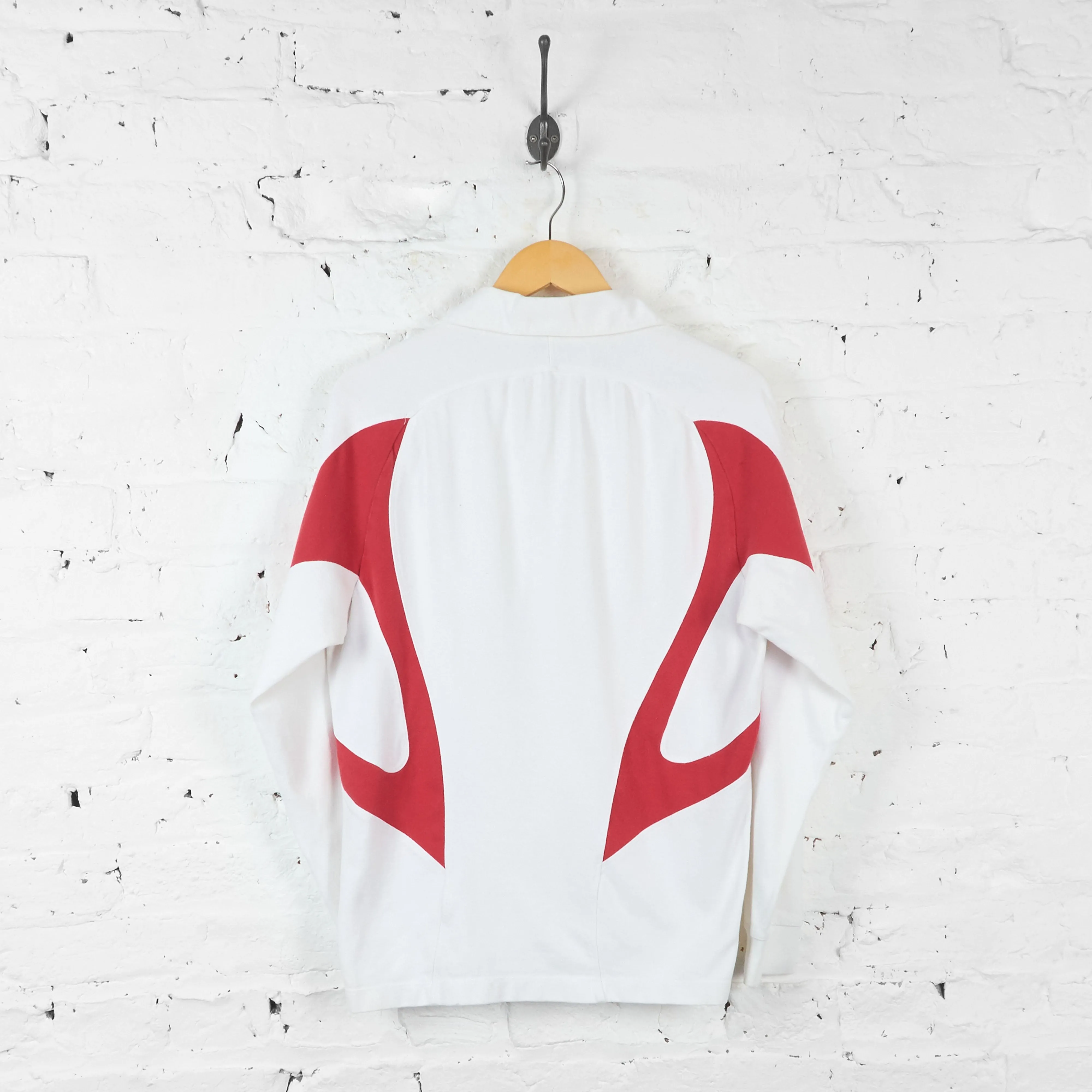 England Nike 2002 Long Sleeve Rugby Shirt - White - M