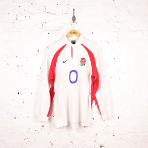 England Nike 2004 Long Sleeve Rugby Shirt - White - L