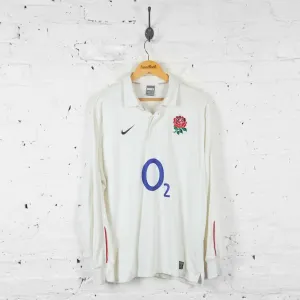 England Nike Long Sleeve Rugby Shirt - White - XL