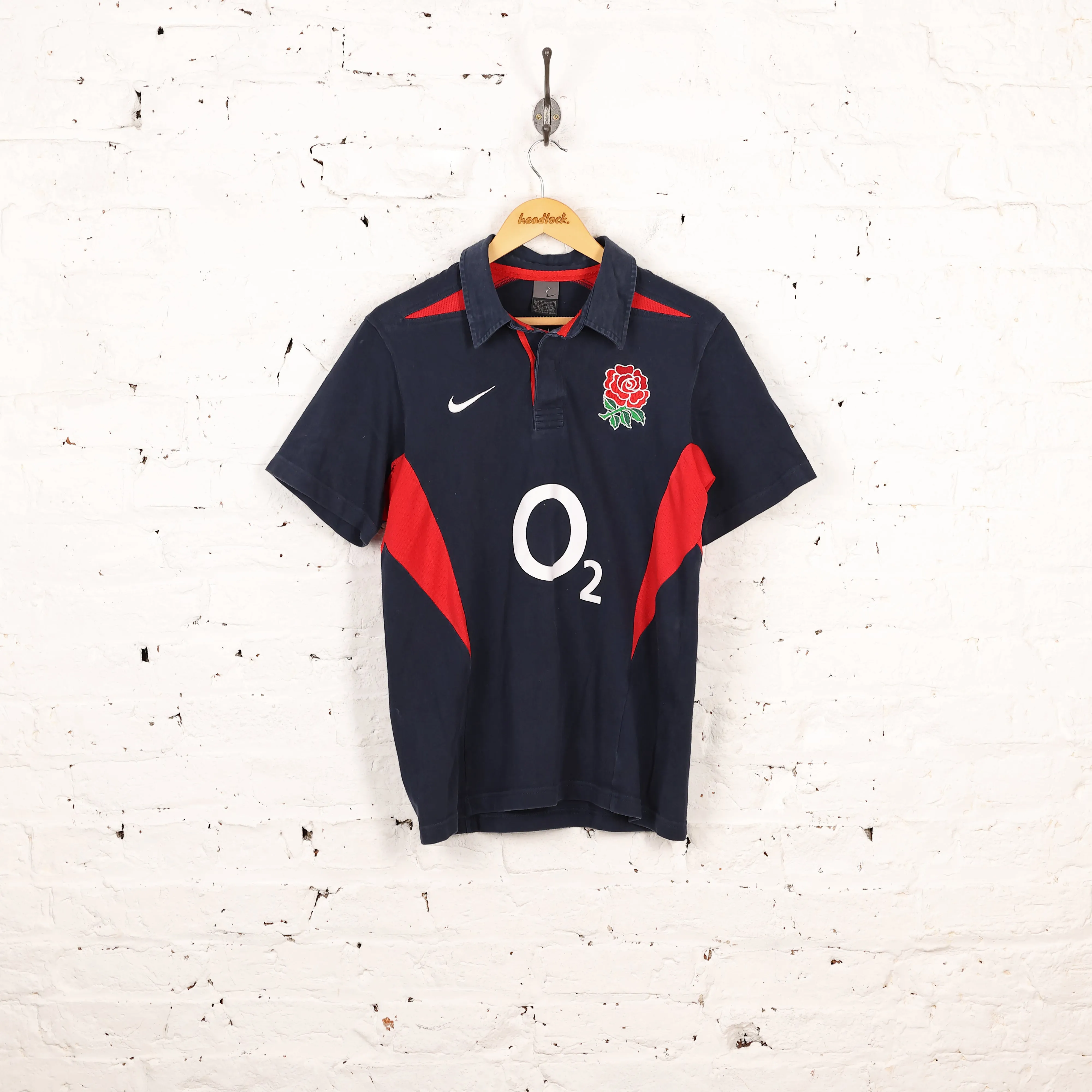 England Rugby 2002 Away Nike Rugby Shirt - Blue - M