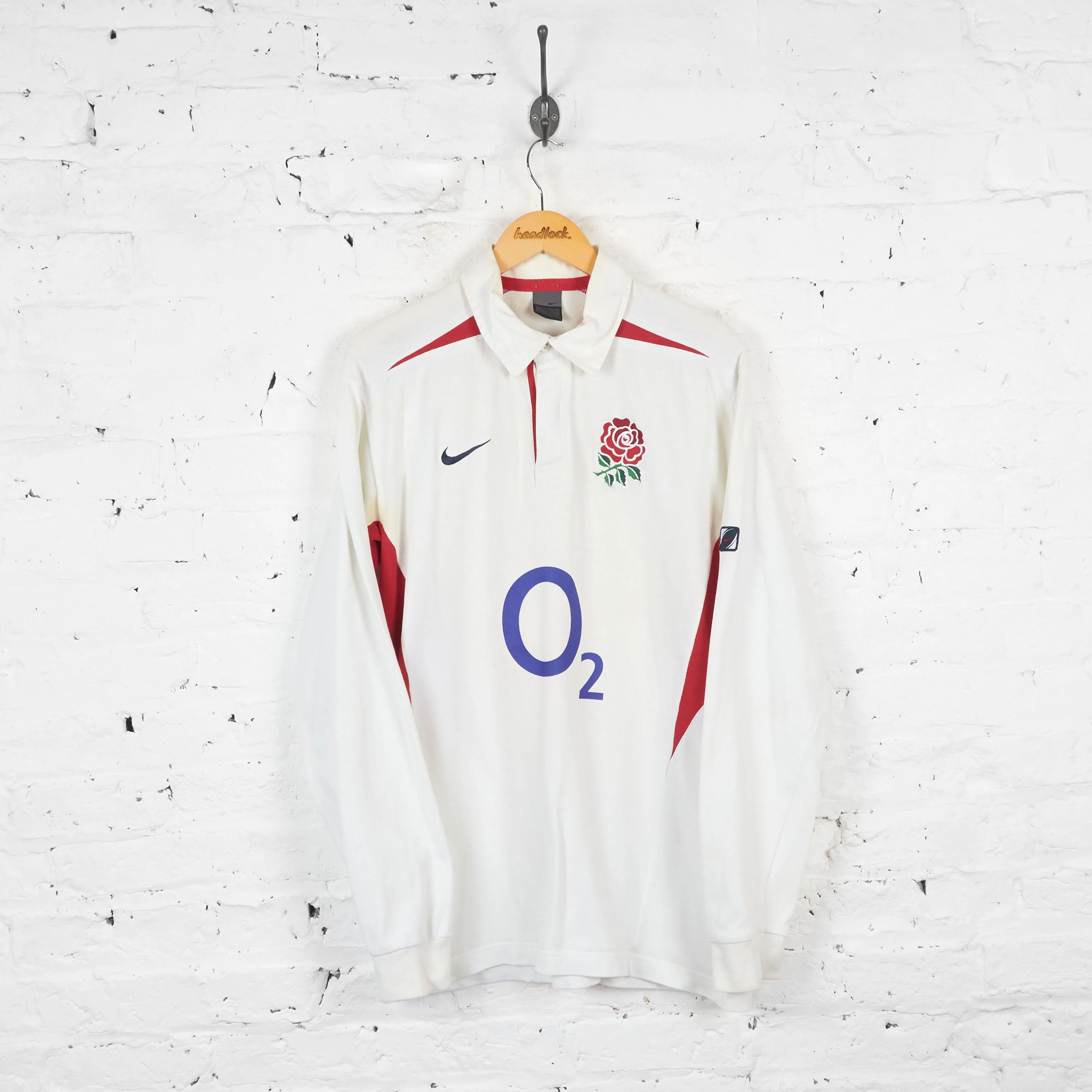 England Rugby Nike 2002 Home Long Sleeve Shirt - White - XL