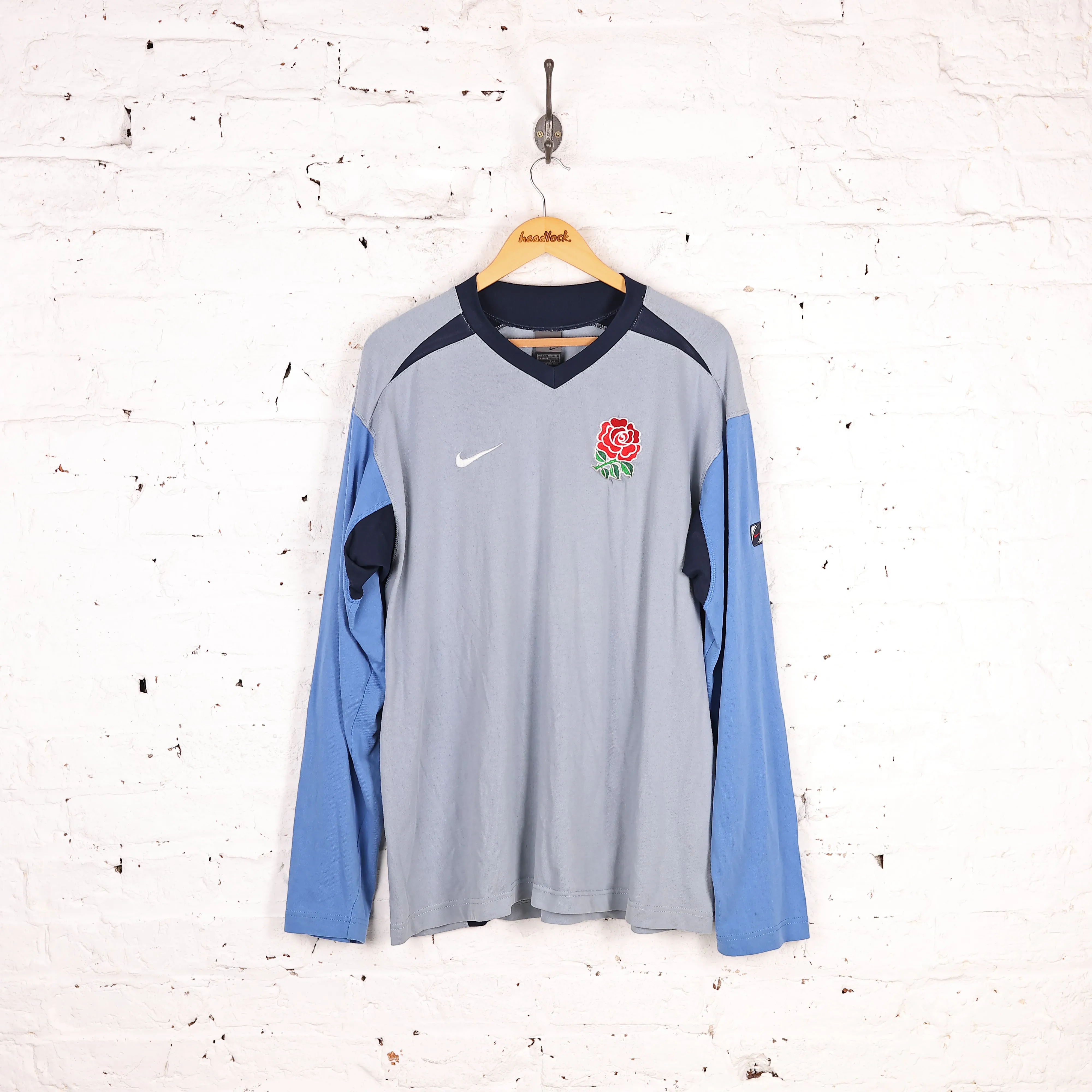 England Rugby Nike Long Sleeve T Shirt - Blue - XXL